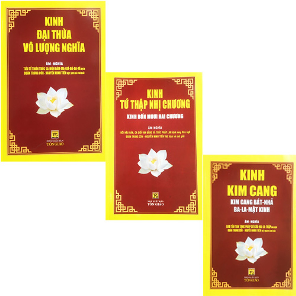 Combo 3 Cuốn Kinh Tụng Âm Nghĩa : Kinh Kim Cang + Kinh Tứ Thập Nhị Chương + Kinh Đại Thừa Vô Lượng Nghĩa