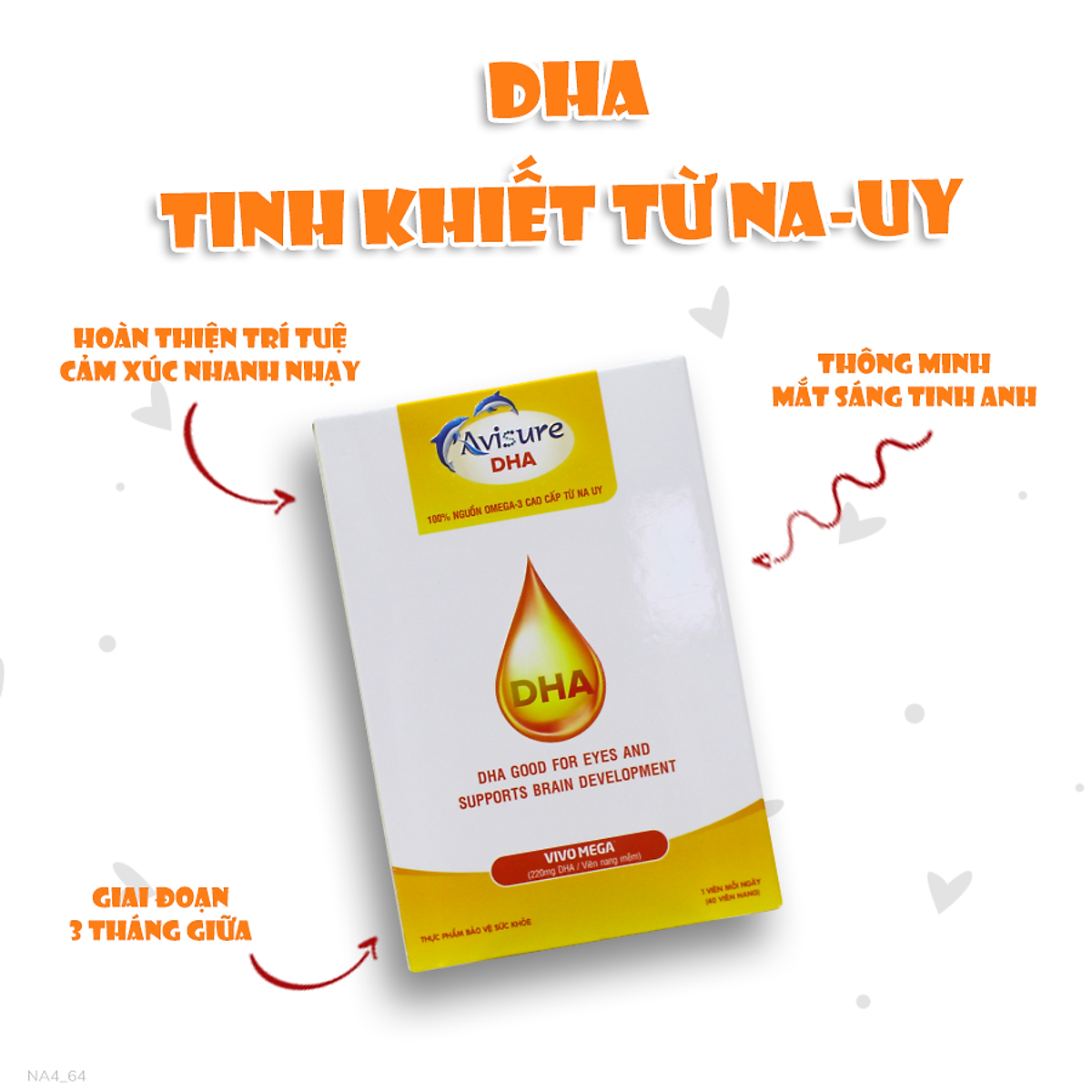 Combo 2 hộp Avisure DHA 40 viên cho bà bầu