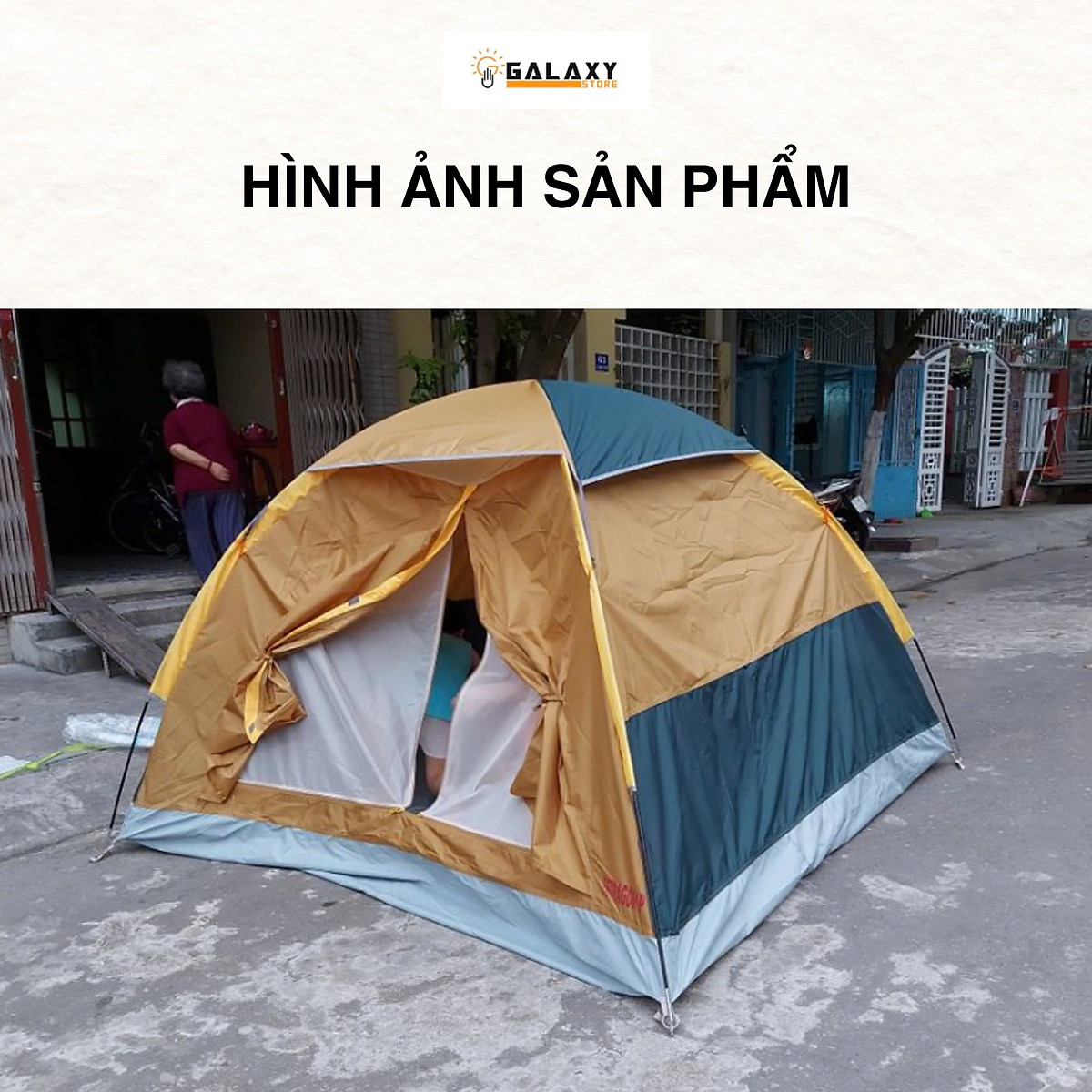 Lều 4 Người Phượt Cắm Trại Du Lịch Dã Ngoại Cao Cấp Galaxy Store GSL05 Tetragon 4P, Khung Thép Chắc Chắn Chống Thấm Nước, Không Bị Bí Hơi Trọng Lượng Nhẹ