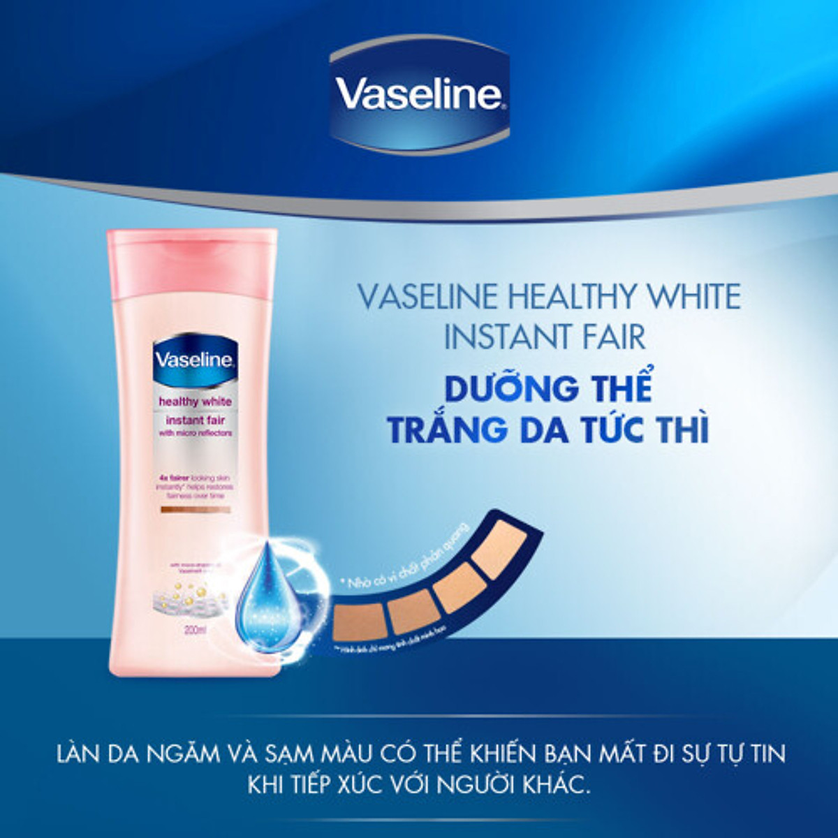 Combo 2 Sữa dưỡng thể dưỡng sáng da tức thì VASELINE Healthy Bright Instant Radiance 350ML/chai