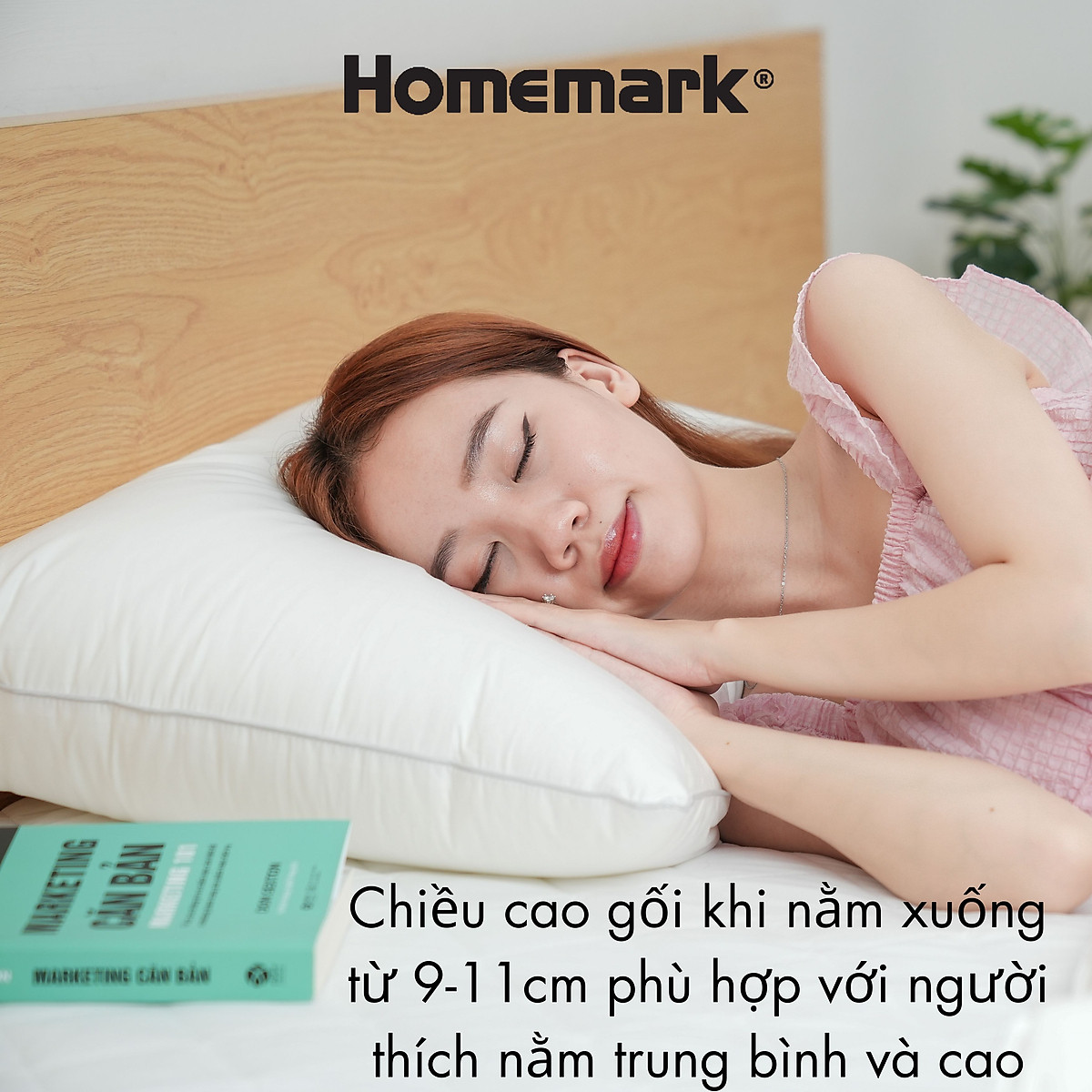 Ruột Gối Microfiber Lông Vũ Nhân Tạo Homemark - Siêu Mềm, Chống Xẹp, Thoáng Khí, Kháng Khuẩn