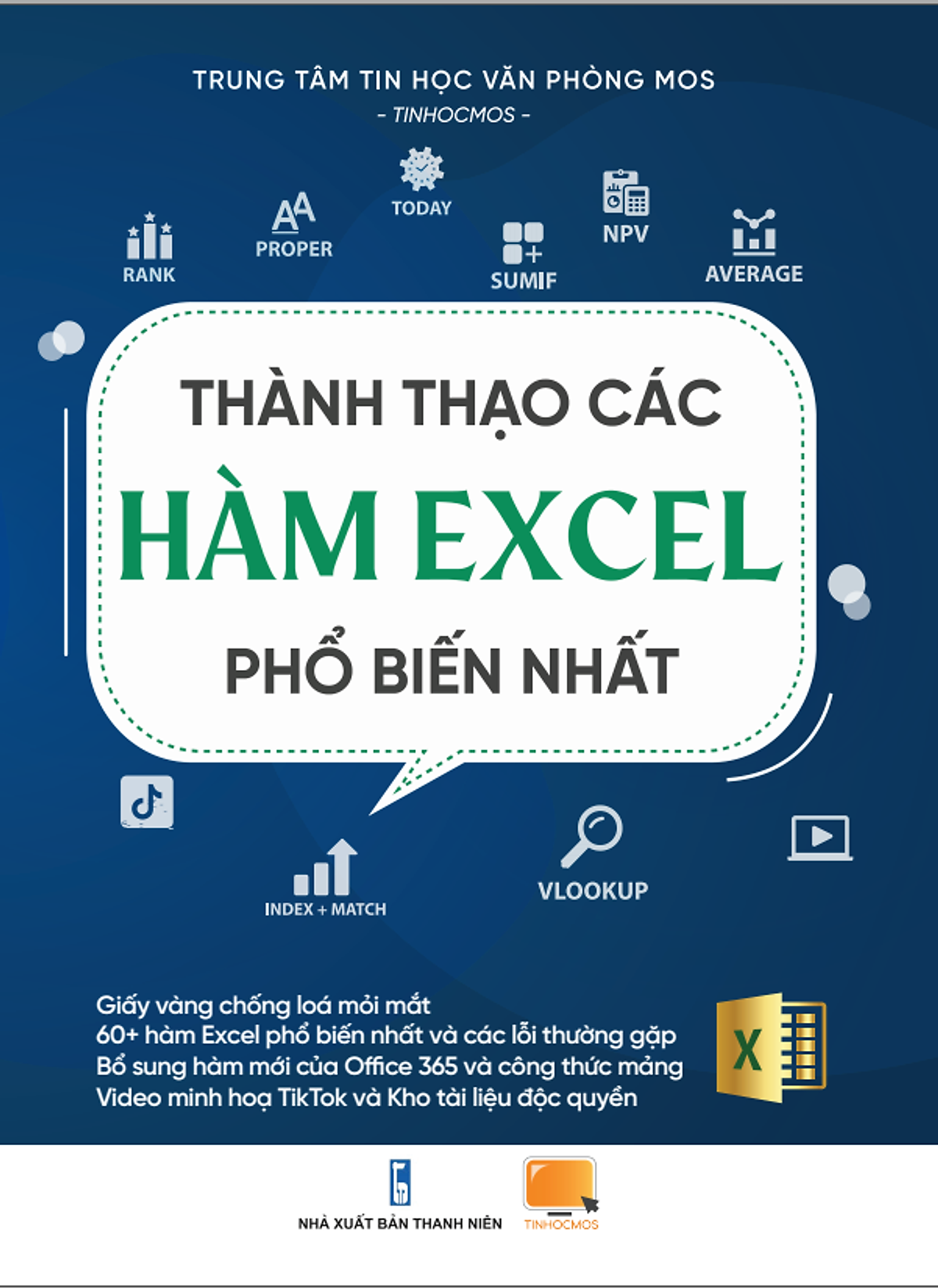 Combo 2 Sách Thành thạo Tin học văn phòng: Thành thạo Hàm Excel phổ biến nhất + Thành thạo Soạn thảo văn bản Word - Mẹo xử lý lỗi Word Excel trong công việc - tinhocmos