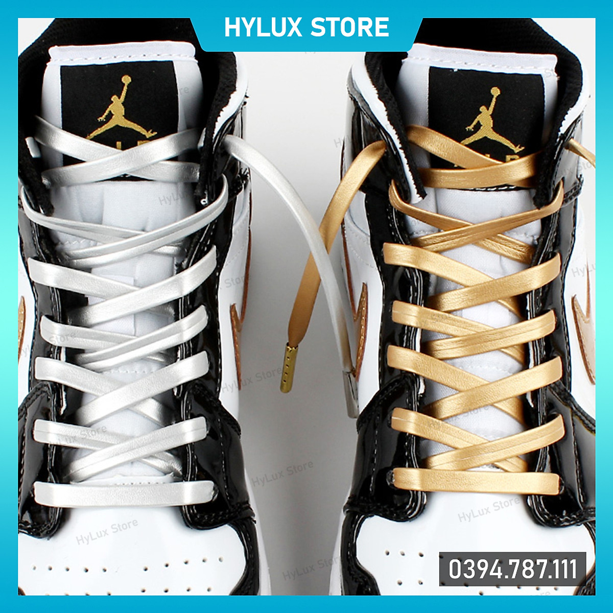 Dây giày Gold (Vàng), Silver (Bạc) cho Air Force 1, Jordan 1 cao cấp