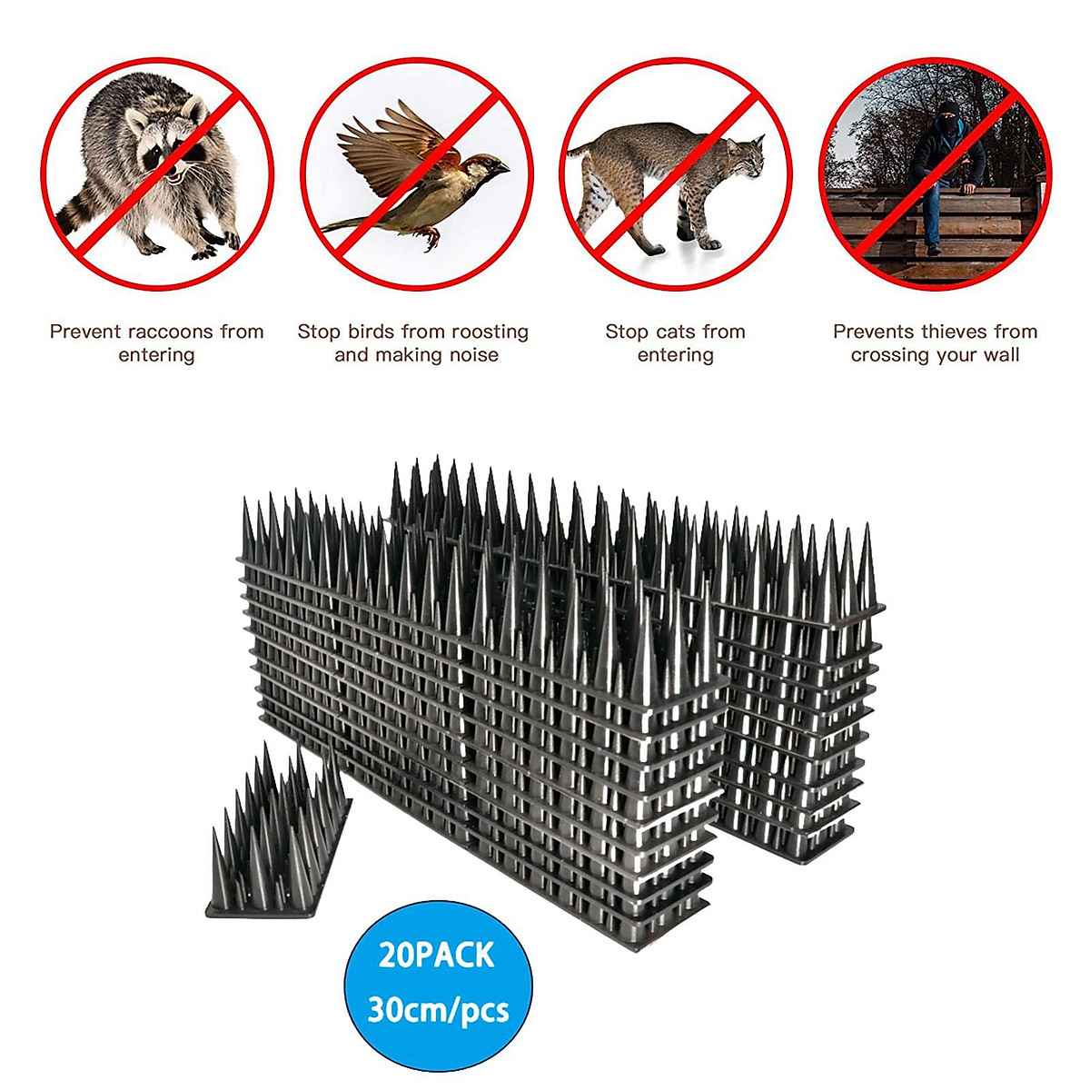 Plastic Fence Spikes Anti Bird for Walls Squirrel Raccoon Cats Crow