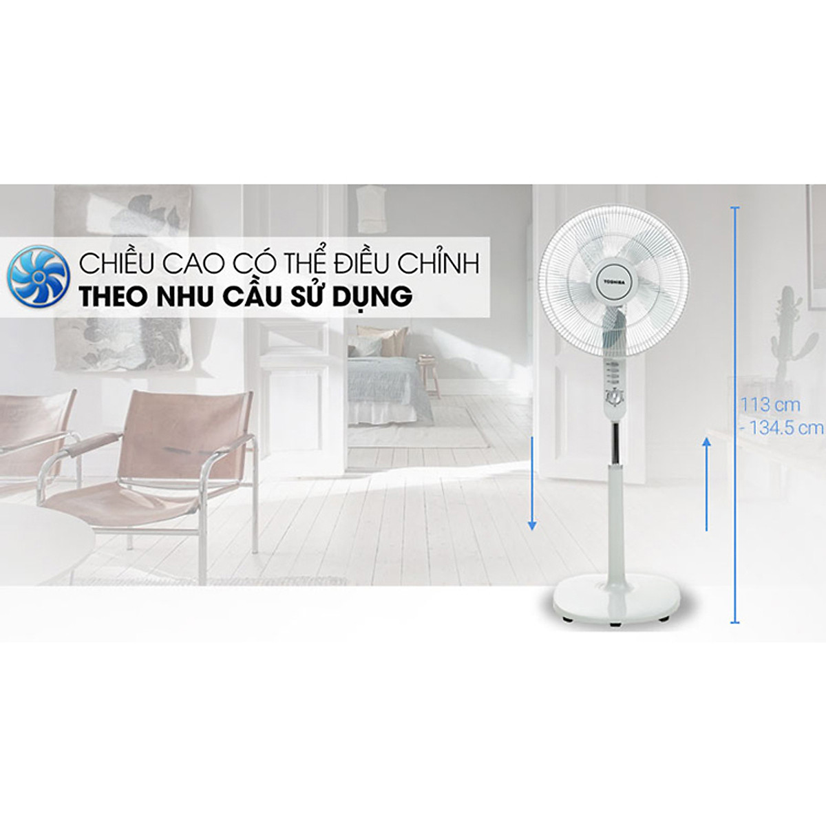Quạt đứng Toshiba F-LSA10(H)VN (50W) - Xám - Hàng chính hãng