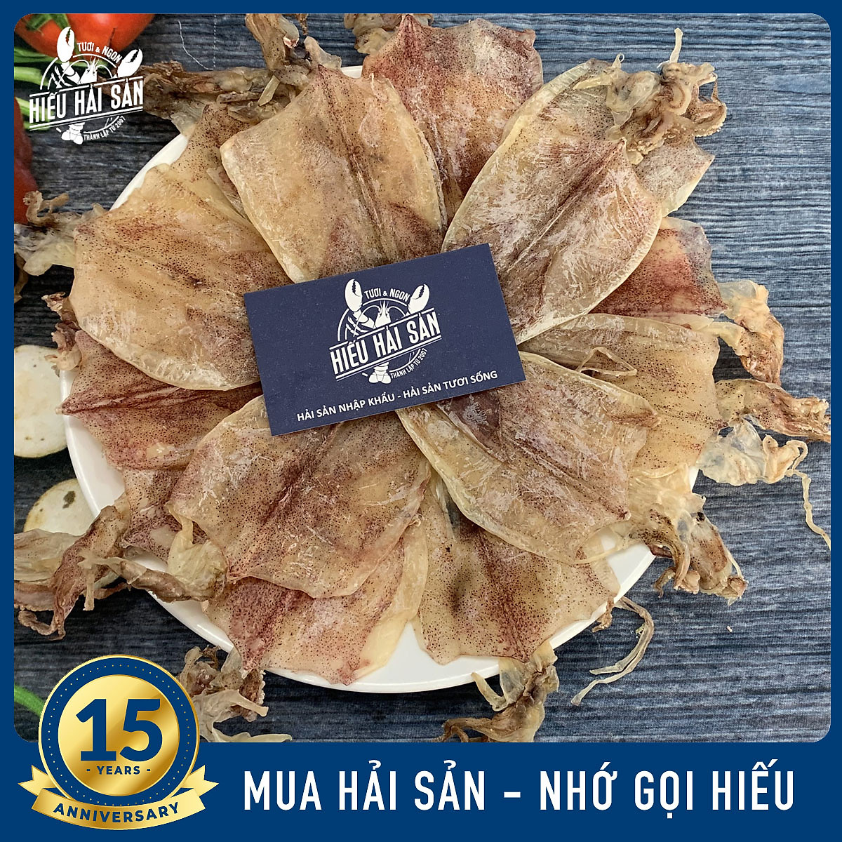 Mực khô size 15-20 con/kg đóng gói 200gram/gói - Cá khô, tôm, mực khô