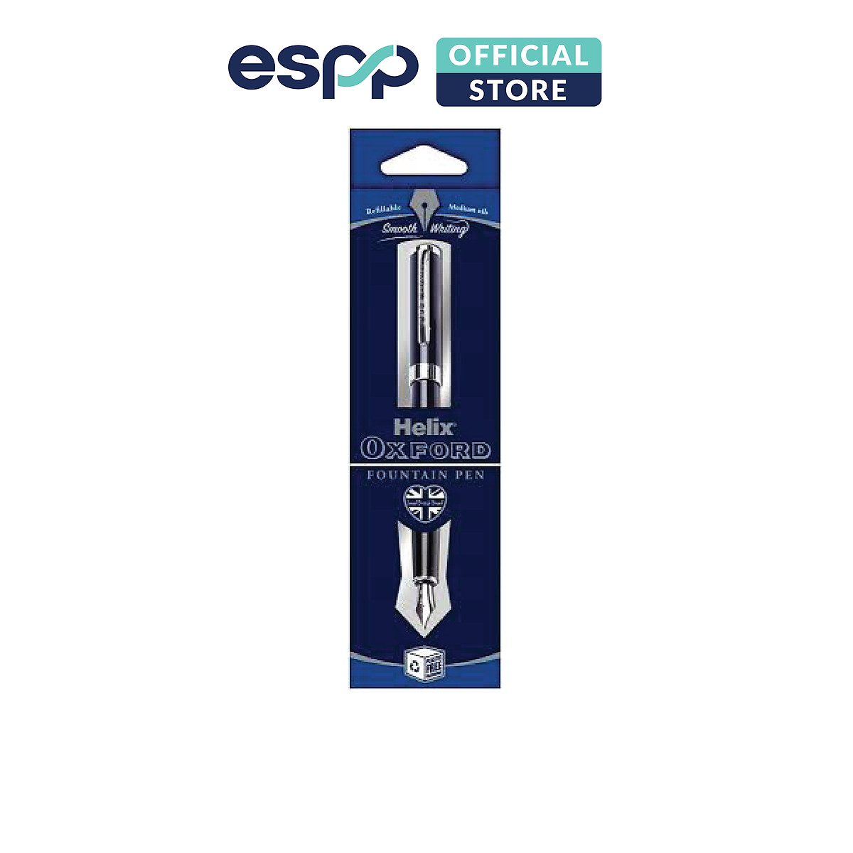 Bút viết máy cao cấp mực đều đẹp màu Xanh đen/ Hồng Ánh Cam/ Bạc - HELIX