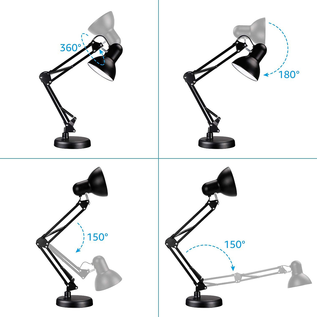 Đèn Để Bàn, Đèn Học Chống Cận Xoay 360 - Kèm Kẹp Bàn chống xê dịch và bóng đèn