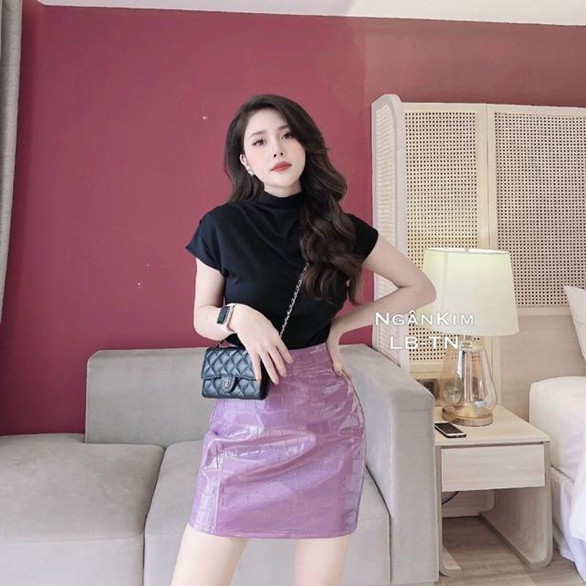 BÁN SỈChân váy dạ Quảng Châu 3 cúc lót quần