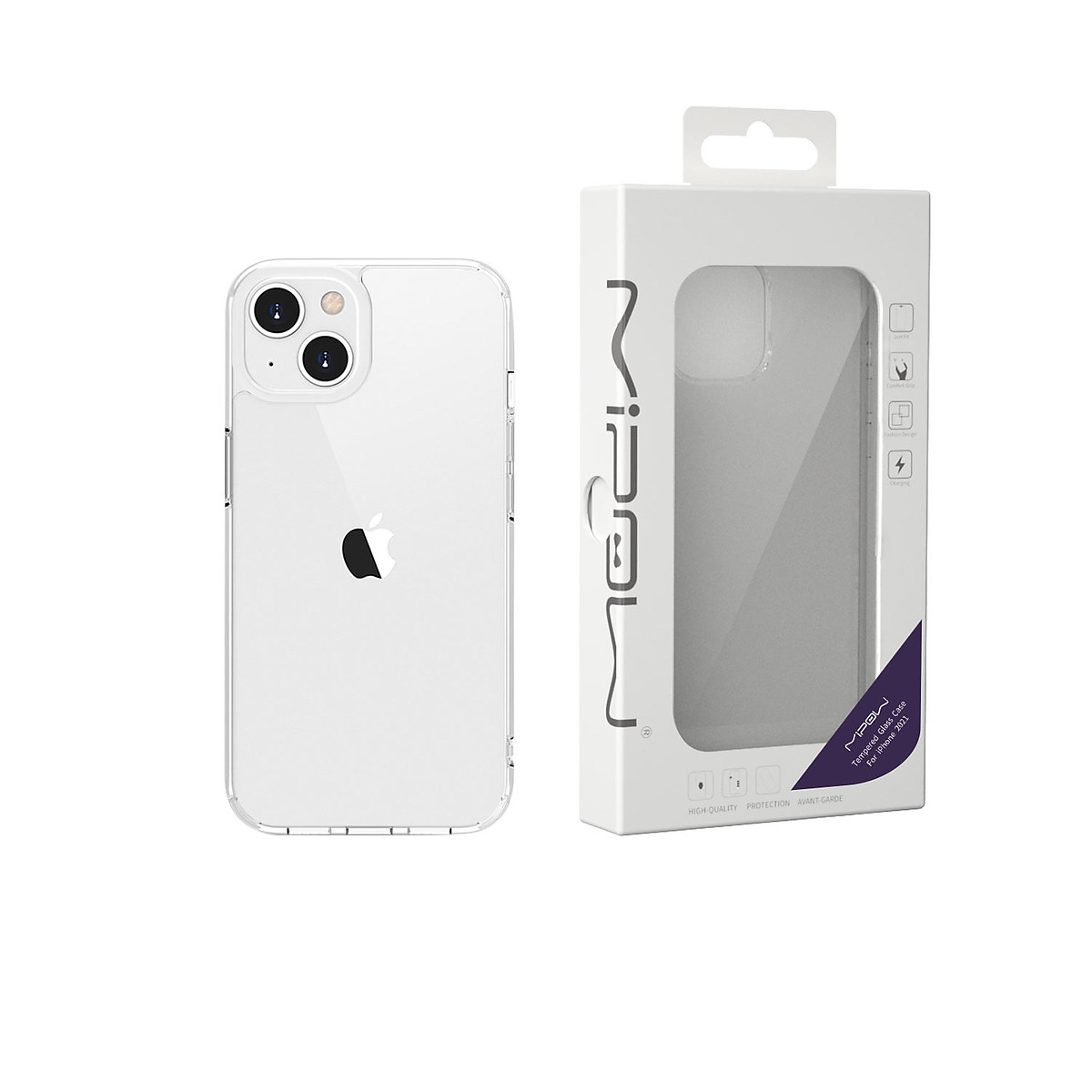 Ốp Lưng Trong Suốt MIPOW TEMPERED GLASS Dành Cho iPhone 13 Mini, Iphone 13/ 13 Pro, 13 Pro Max - Hàng Chính Hãng