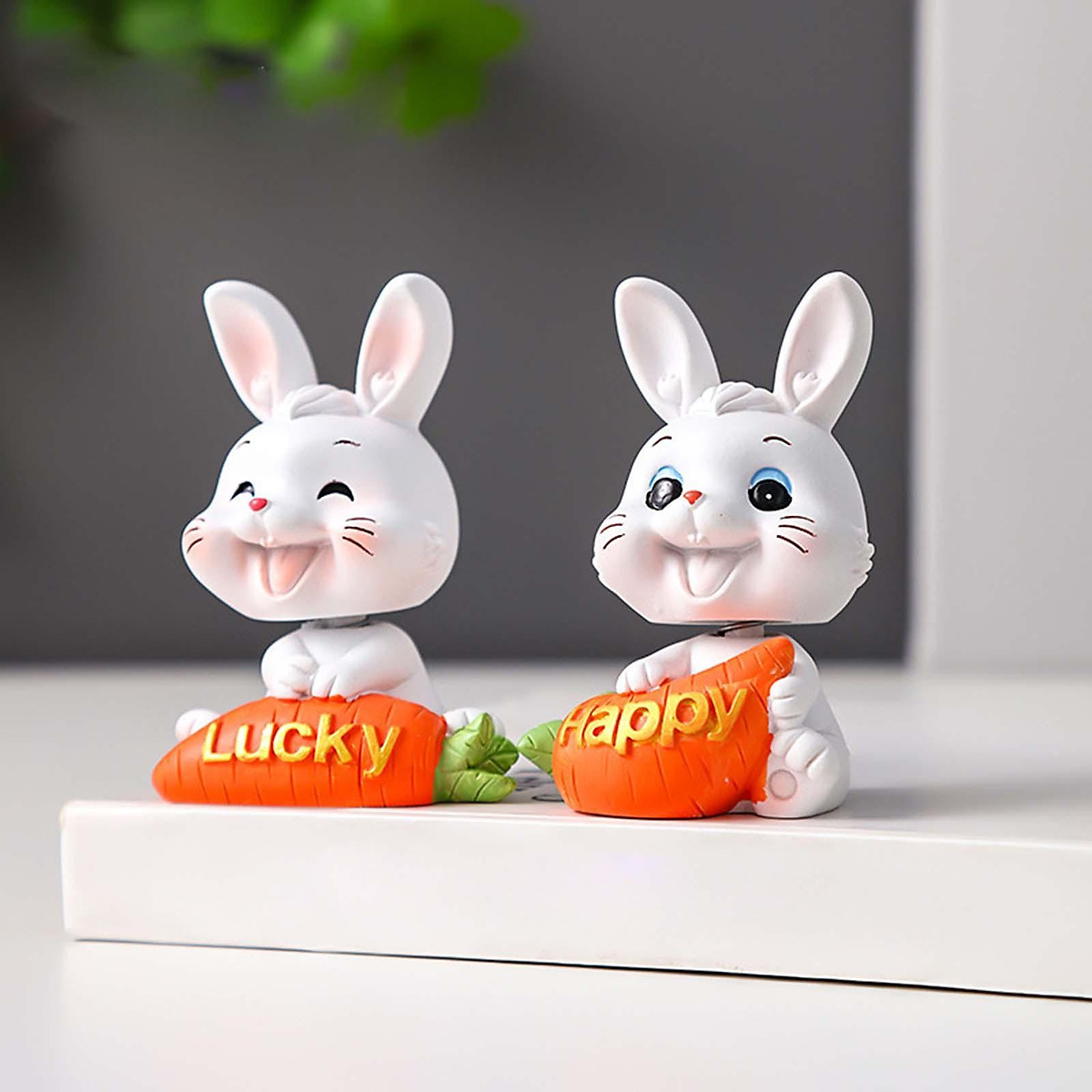 2x Carrot Bunny Figurines Rabbit Decoration Rabbit Statue for Tabletop TV  Cabinet Collection