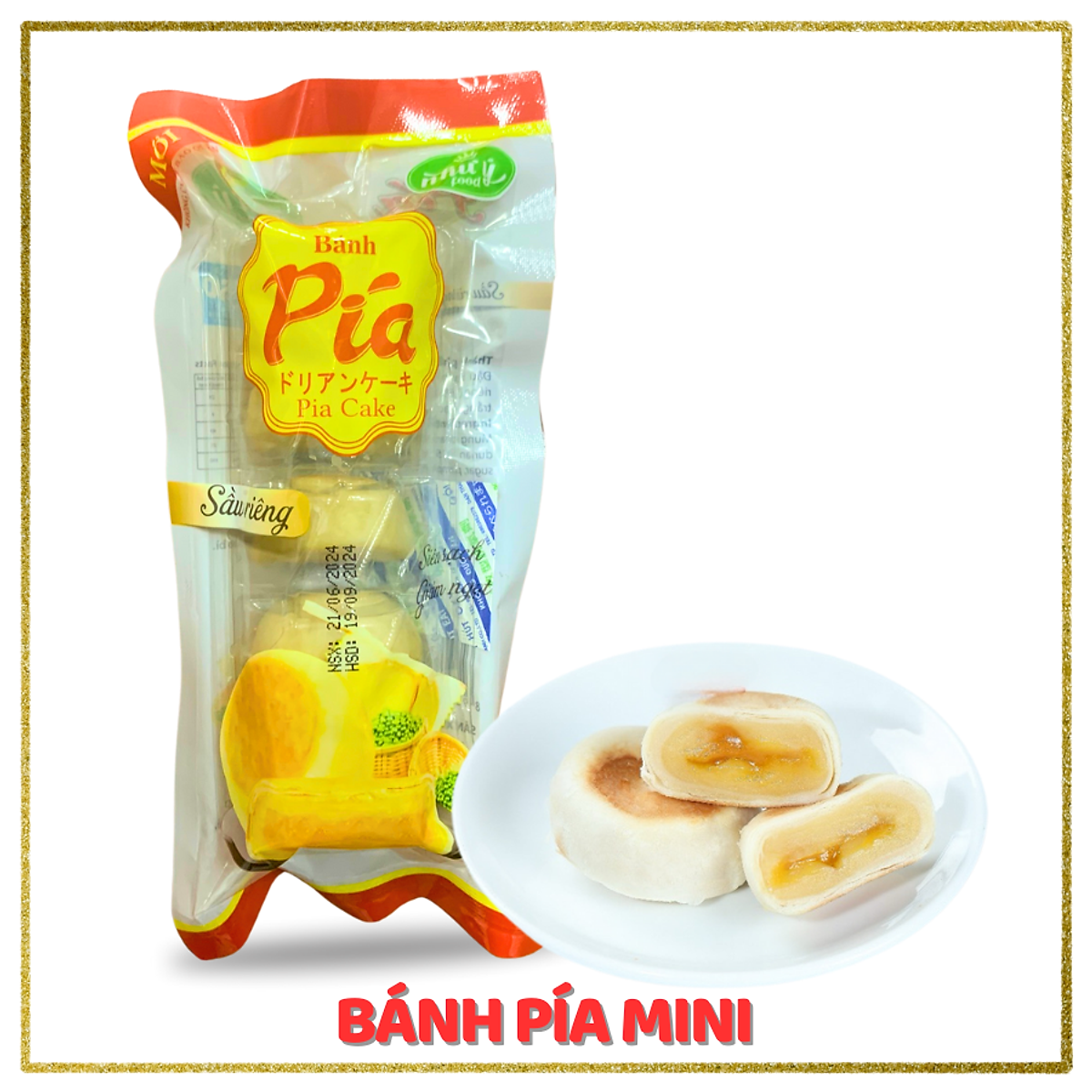 Bánh Pía Mini TLP | Vị Sầu Riêng | Túi 100g 5 Bánh | Đặc Sản Sóc Trăng