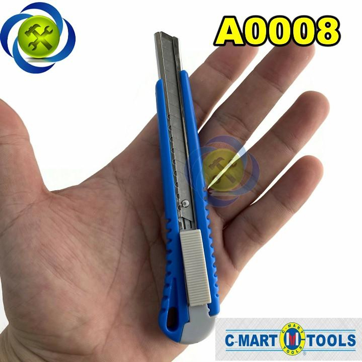 Dao rọc giấy C-Mart A0008 cán nhựa loại lưỡi 9mm - Kéo - Dao Rọc Giấy