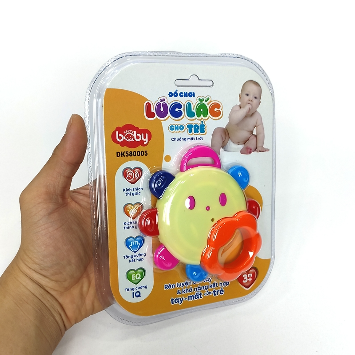 Đồ Chơi Lúc Lắc Cho Trẻ: Chuông Mặt Trời ( Màu Ngẫu Nhiên) - Happy Baby DK580005