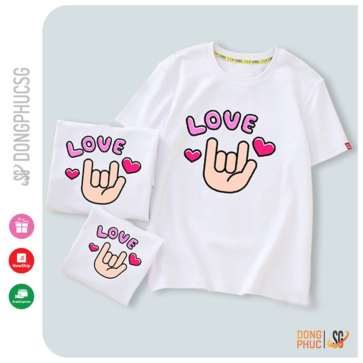 Áo gia đình Love Đồng phục gia đình 3/4/5 người giá rẻ Thun cotton