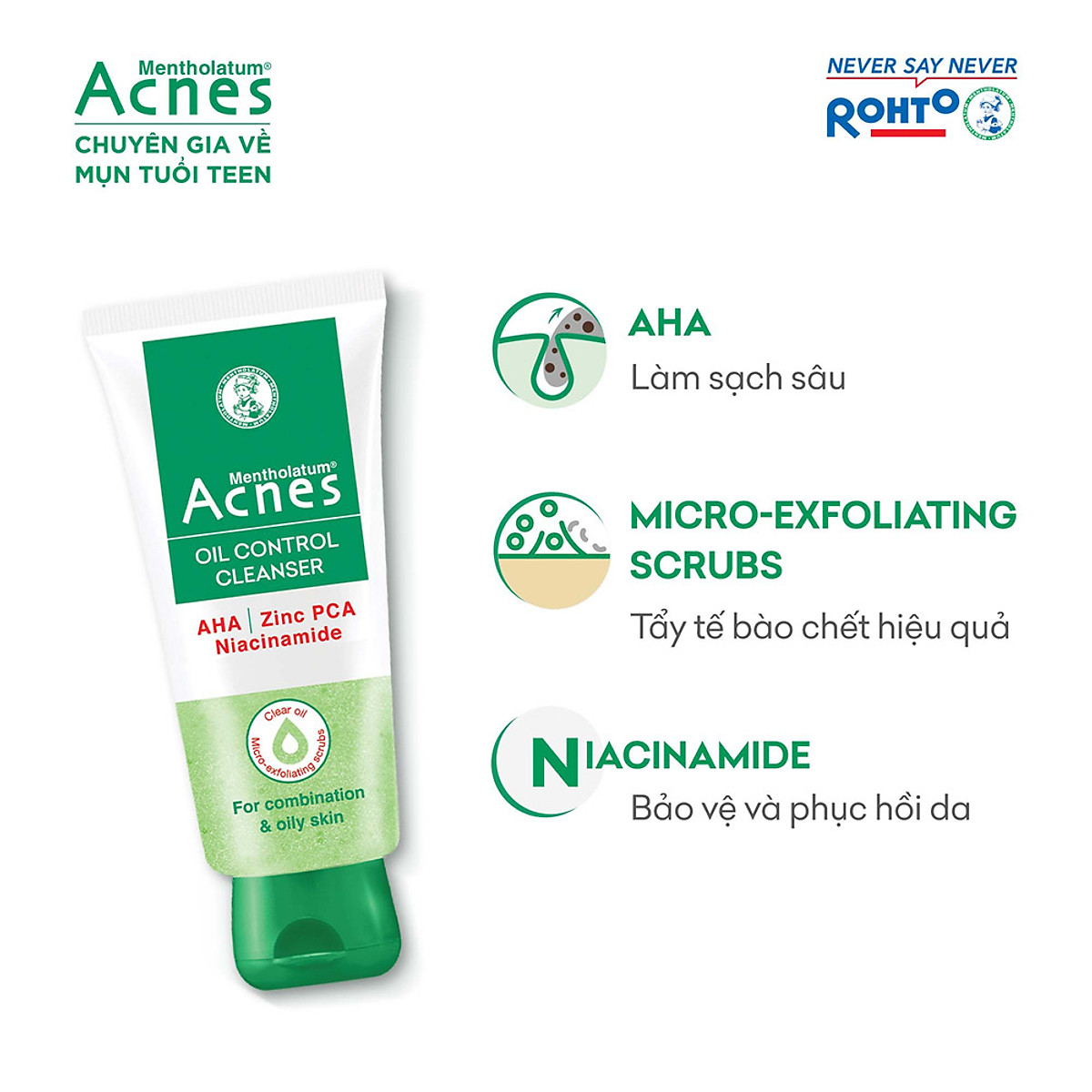 Sữa rửa mặt kiểm soát nhờn ngăn ngừa mụn dạng gel Acnes Oil Control Cleanser 100g