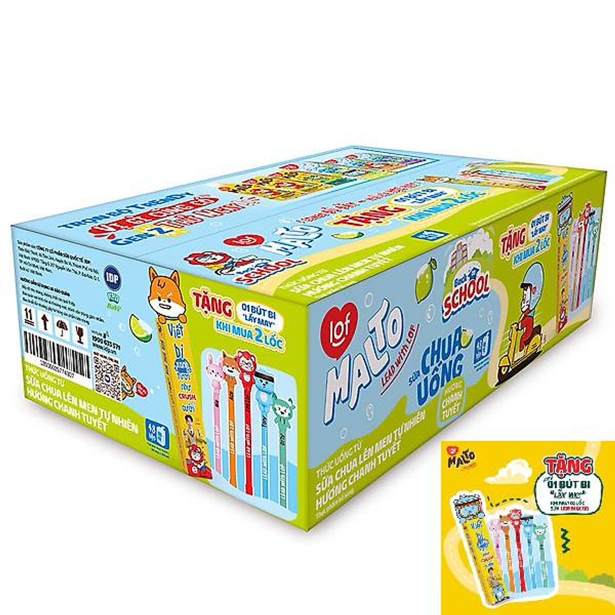 Thùng 48 hộp Sữa chua uống hương chanh tuyết LOF MALTO 180ml/hộp