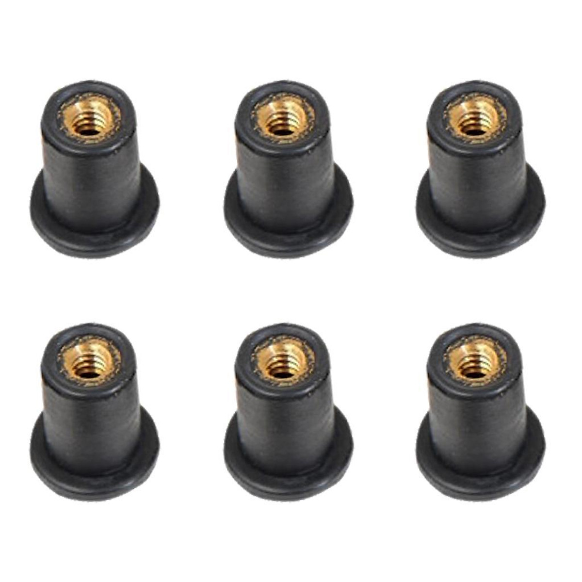 18 Piece Rubber Well Nuts With M4 M5 M6 Brass Insert 4mm 5mm 6mm Metric Wellnuts Motorcycle