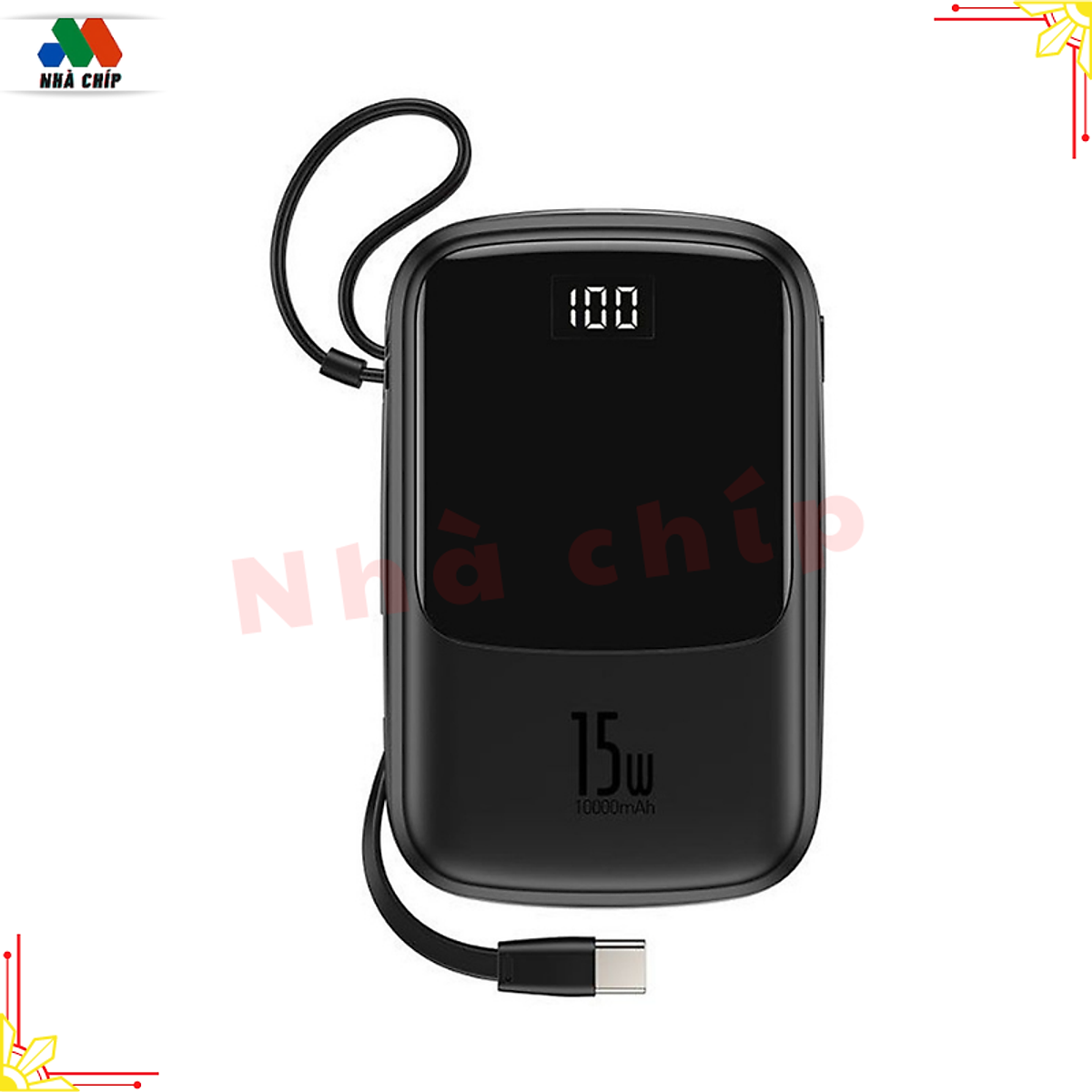 Pin sạc dự phòng BASEUS Qpow Digital Display 3A 10.000MAH kèm cable iPhone - Hàng chính hãng