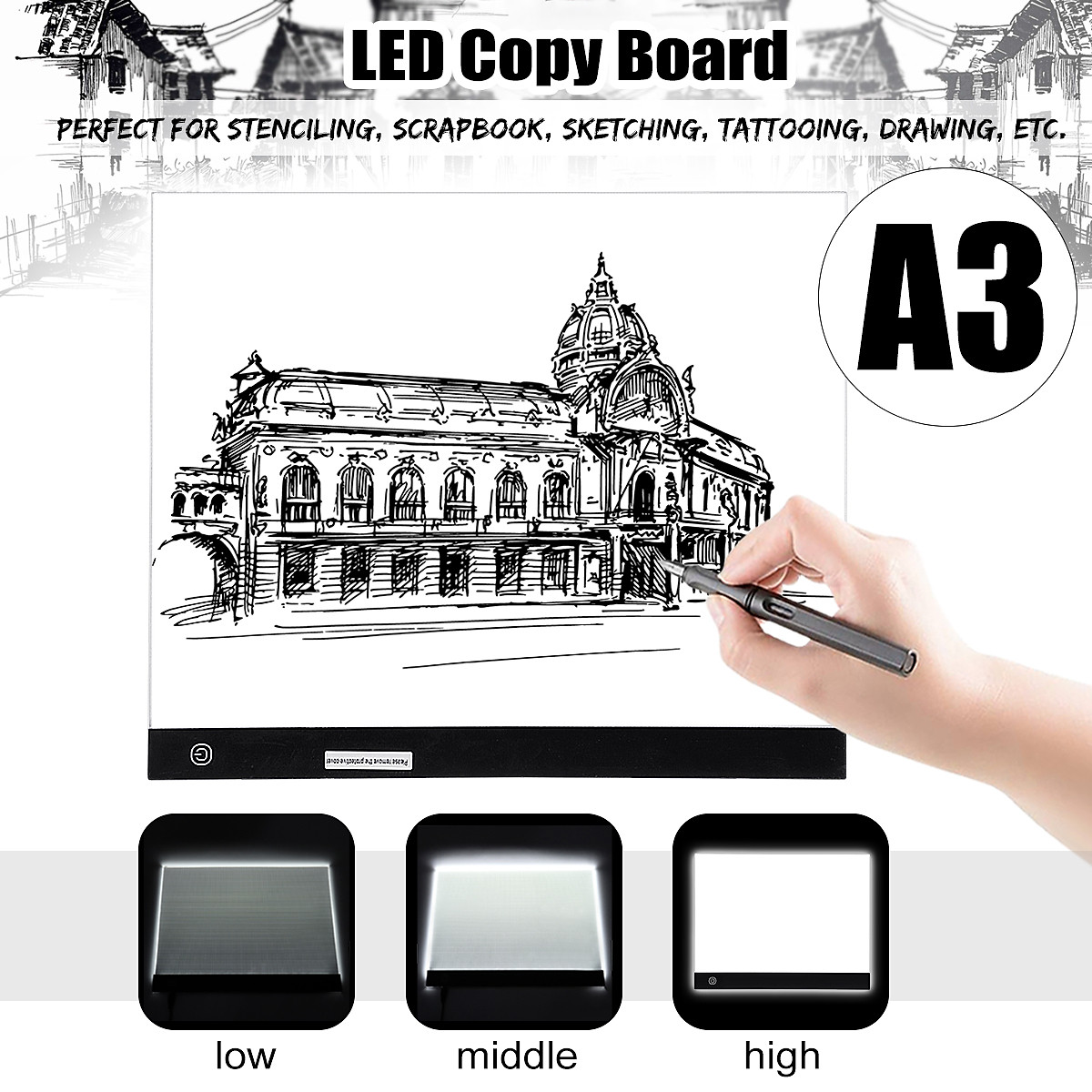 Mua A3 Art Craft Drawing Painting Copy Tracing Tattoo LED Light Box Board Pad Gift Mua A3 Art Craft Drawing Painting Copy Tracing Tattoo LED Light Box Board Pad Gift
