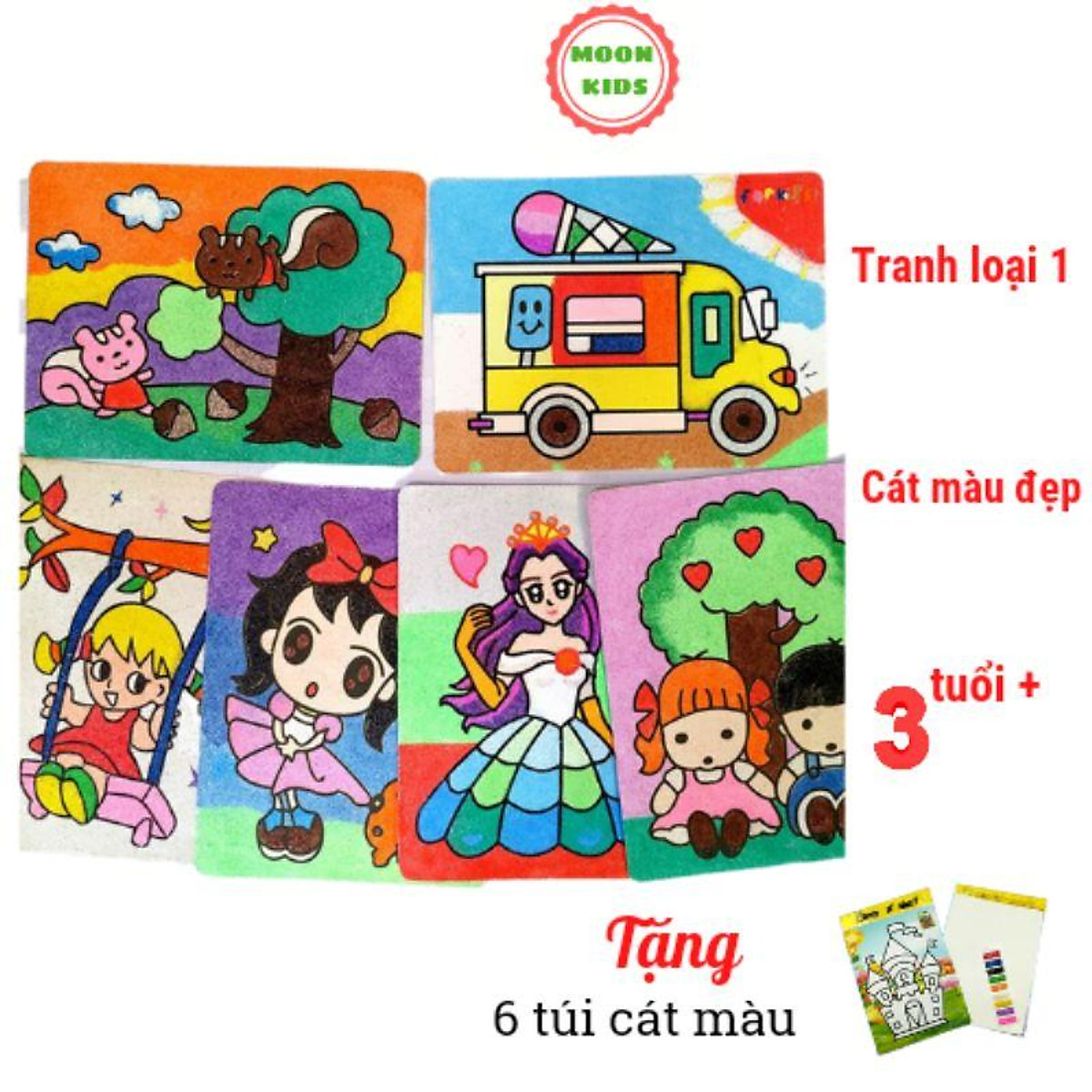 Hộp Tô Màu Tranh Cát 16 Tranh Kèm 12 Màu Cát Mochan #29 Hộp Tô Màu Tranh Cát 16 Tranh Kèm 12 Màu Cát Mochan