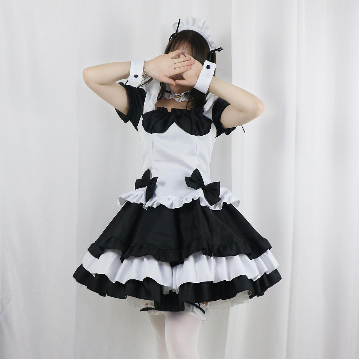 Classic Maid Costume with Apron Lolita Anime Cosplay for Halloween - Trang phục nữ Classic Maid Costume with Apron Lolita Anime Cosplay for Halloween - Trang phục nữ
