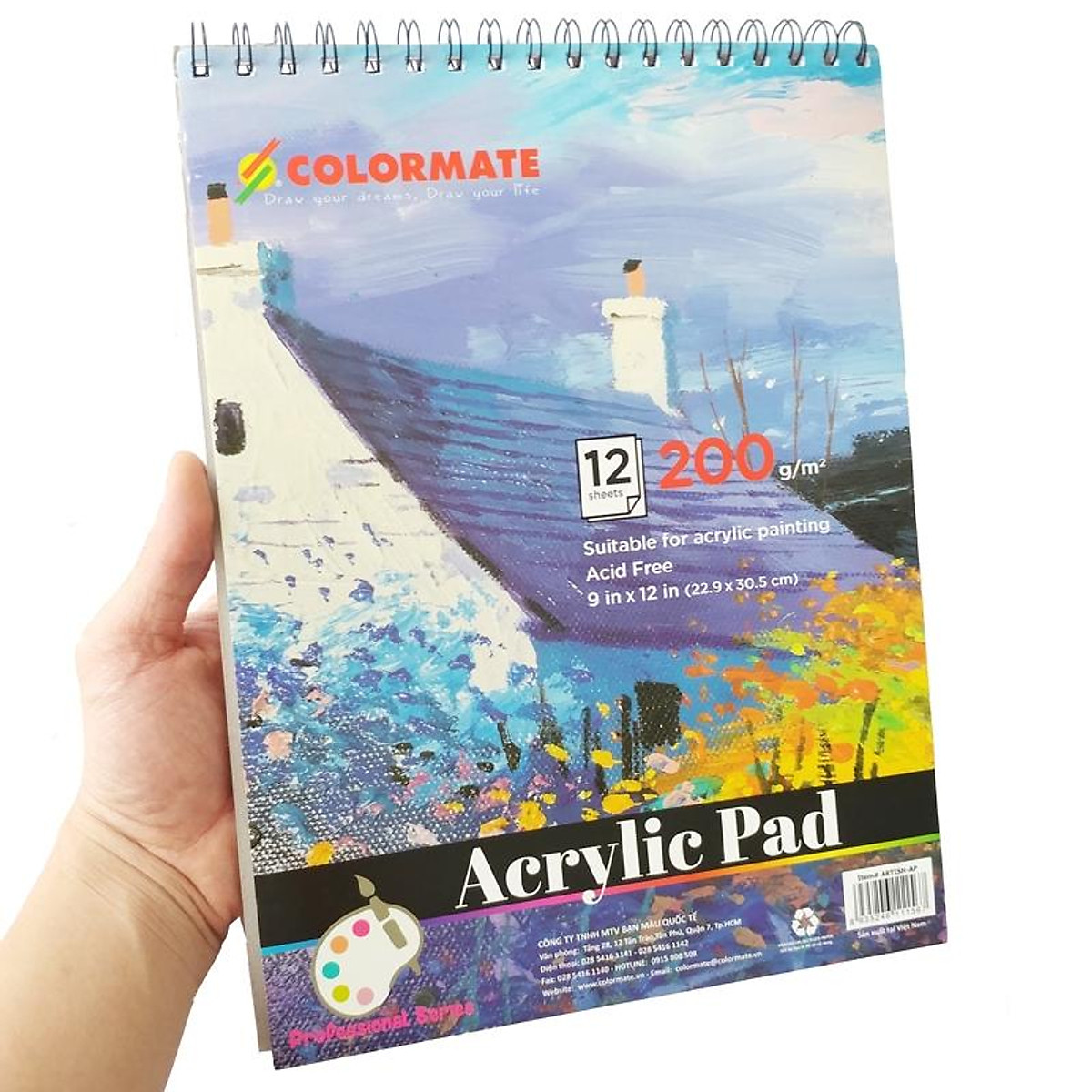 Tập Giấy Vẽ A4 Acrylic Pad Colormate ARTIST-AP (12 Tờ)