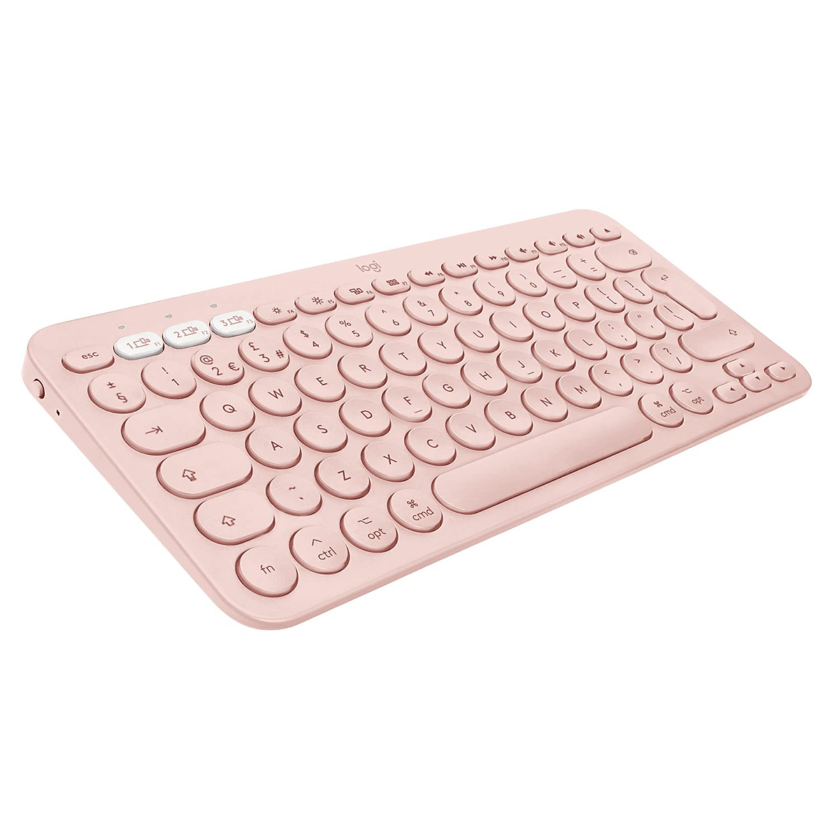 Bàn phím không dây Bluetooth Logitech K380 - Kết nối 3 thiết bị, giảm ồn, gọn nhẹ dễ mang đi, phù hợp Mac/ PC/ Laptop/ Điện thoại - Hàng chính hãng - Màu Hồng