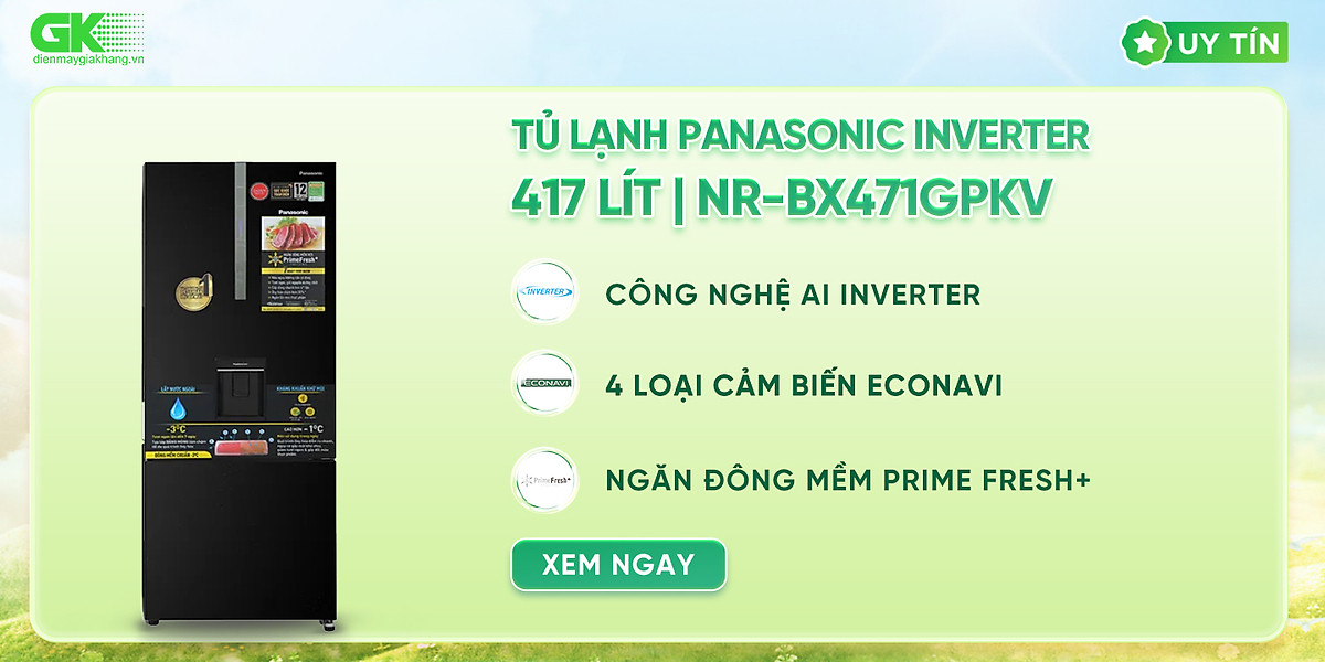 Tủ lạnh Panasonic Inverter 417 lít NR-BX471GPKV - Chỉ giao HCM