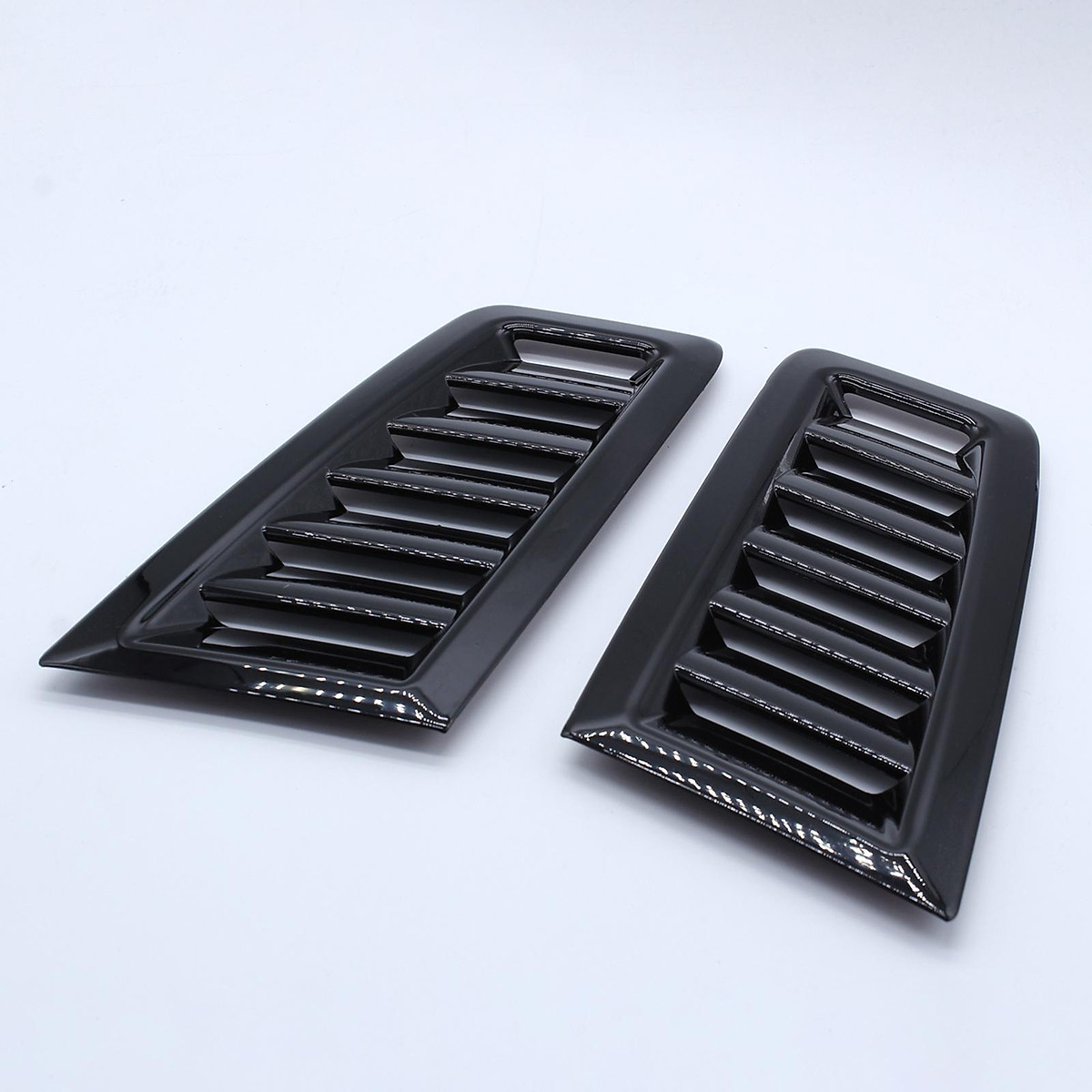 BRANISLAV 2pcs Hood Vents For Cars Hoods Vents Bonnet Cove Car Hood Vent Scoop Kit Gloss Black Side Vent Trim Sticker Rubber Shark Gills