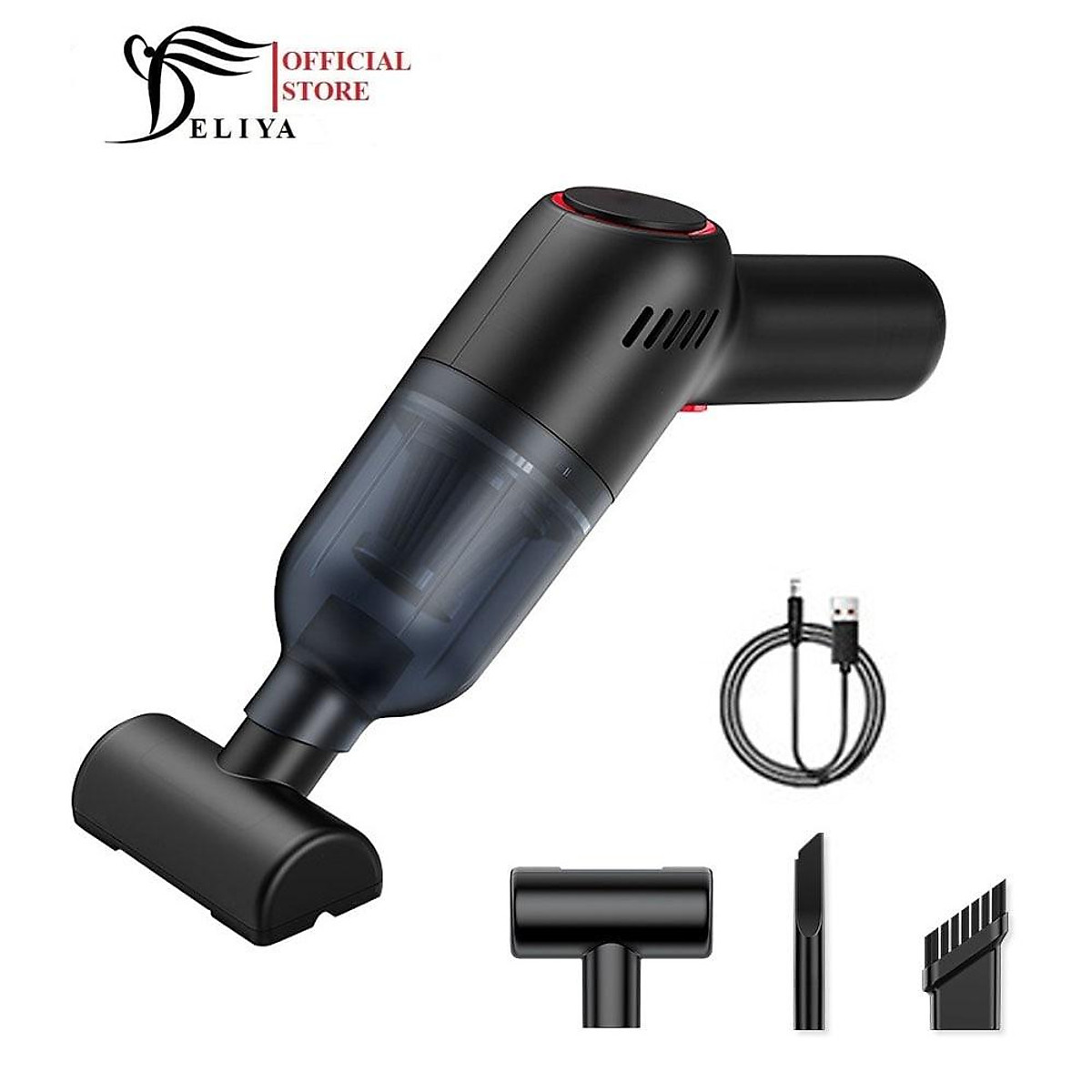 Máy hút bụi cầm tay mini không dây hàng chính hãng DELIYA , hút bụi giường, ô tô lực hút 9000PA hút liên tục 15 phút