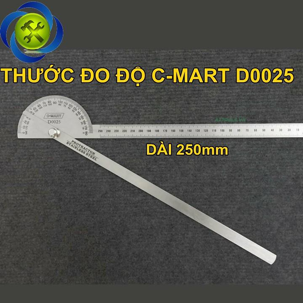 Thước đo độ C-Mart D0025 250mm - Thước đo các loại