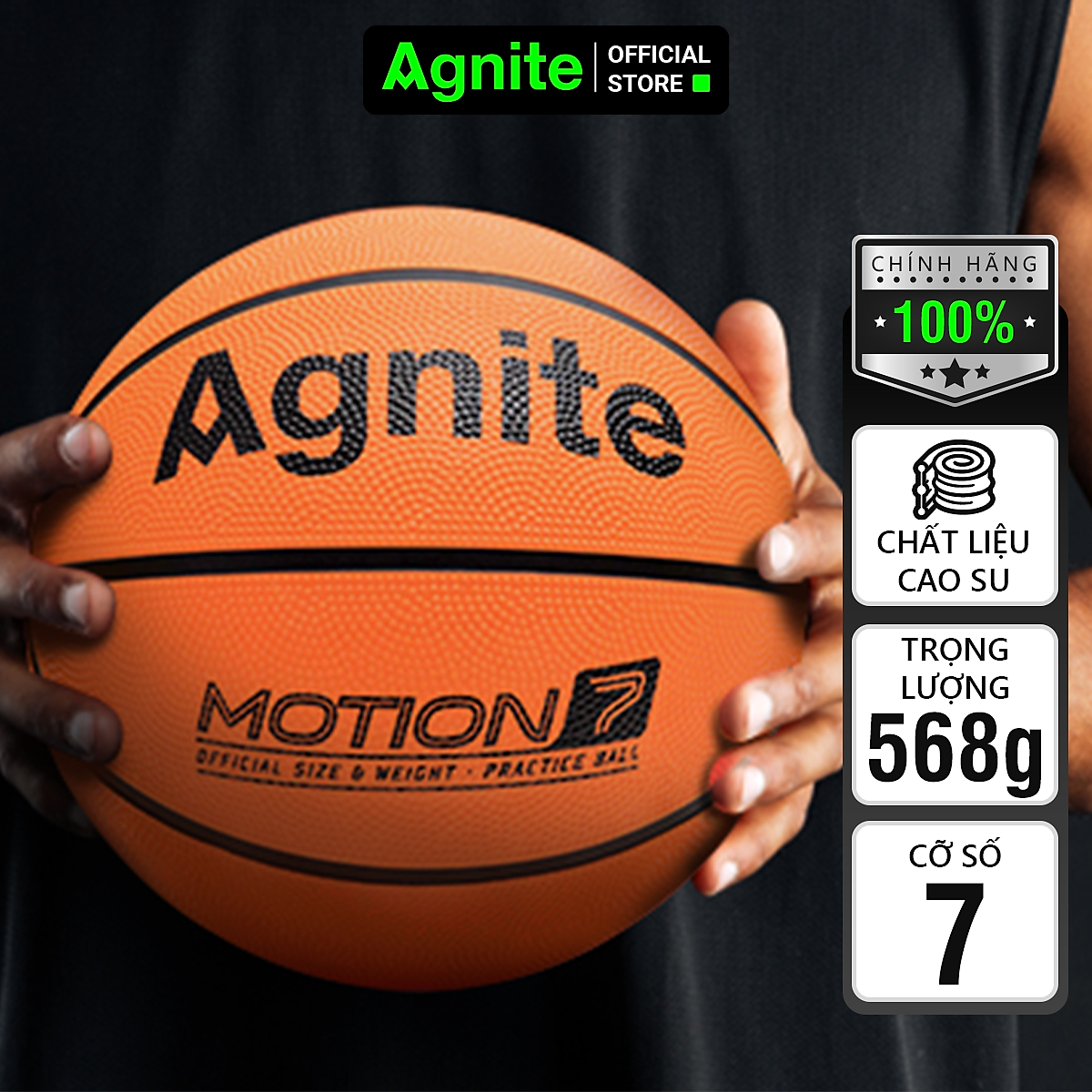 Mua Quả bóng rổ tiêu chuẩn cỡ số 5 6 7 Agnite - Chống bẩn, không mòn, bền,  bám tay cho người chơi thể thao chuyên nghiệp - Hàng chính hãng -