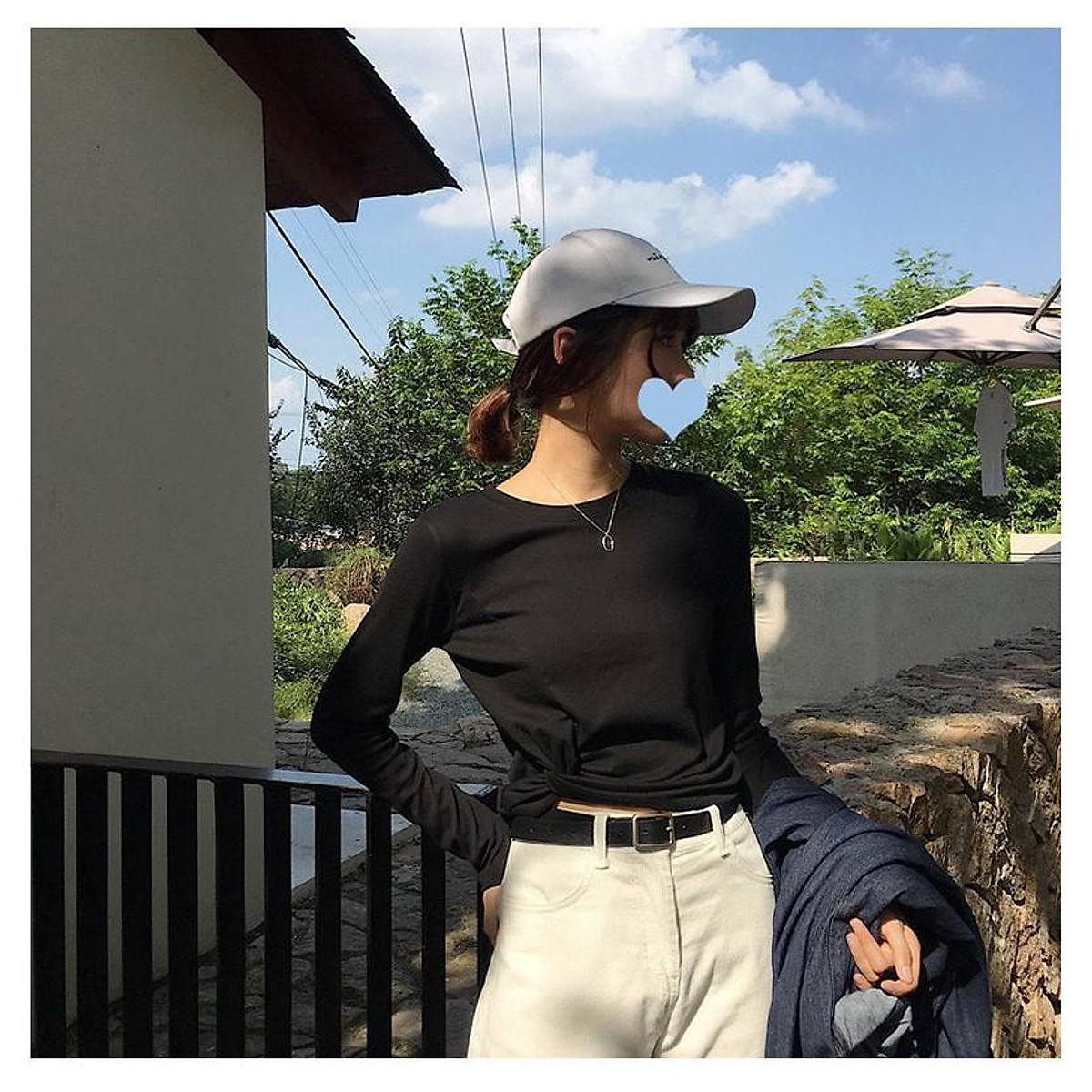 Áo Croptop - Áo Thun Dài Tay Cách Điệu Xoắn Eo Guu ATN26