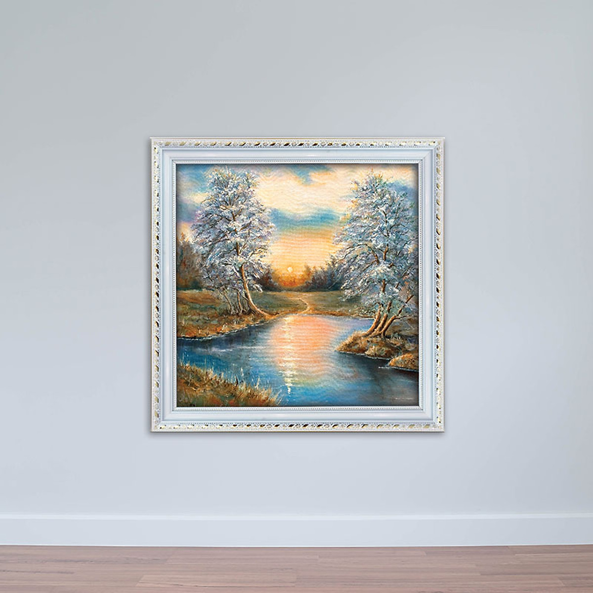 Mua Tranh phong cảnh mùa đông | Tranh treo tường phòng khách có khung W1904  - Size 30x30 tại Waki - Tranh đẹp canvas