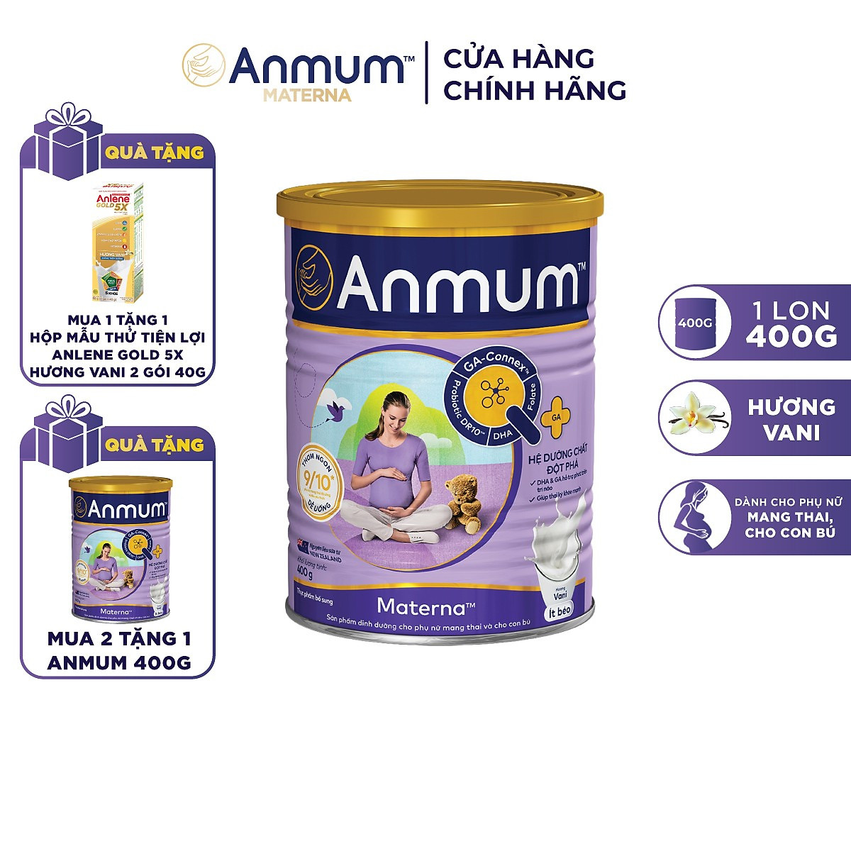 Sữa Bột Dành Cho Mẹ Bầu Anmum Materna Hương Vanilla 400g