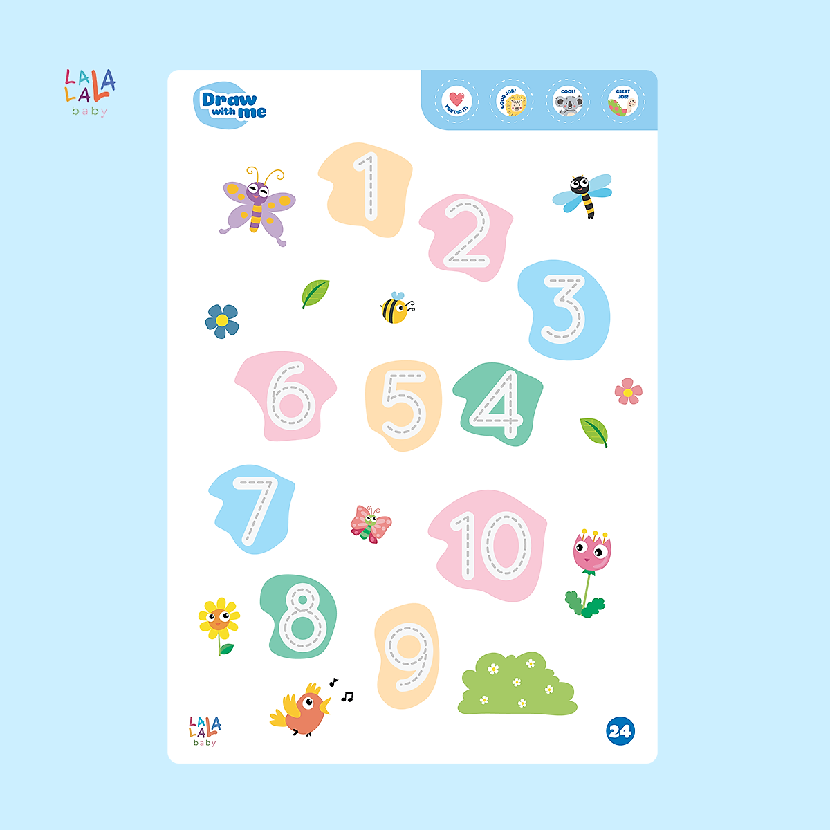 Đồ chơi Giáo dục sớm Thẻ Flashcard thông minh cho bé xóa được, học liệu giáo dục sớm thương hiệu Lalala Baby (Shape Me - Write Me - Math Me - Learn Me)