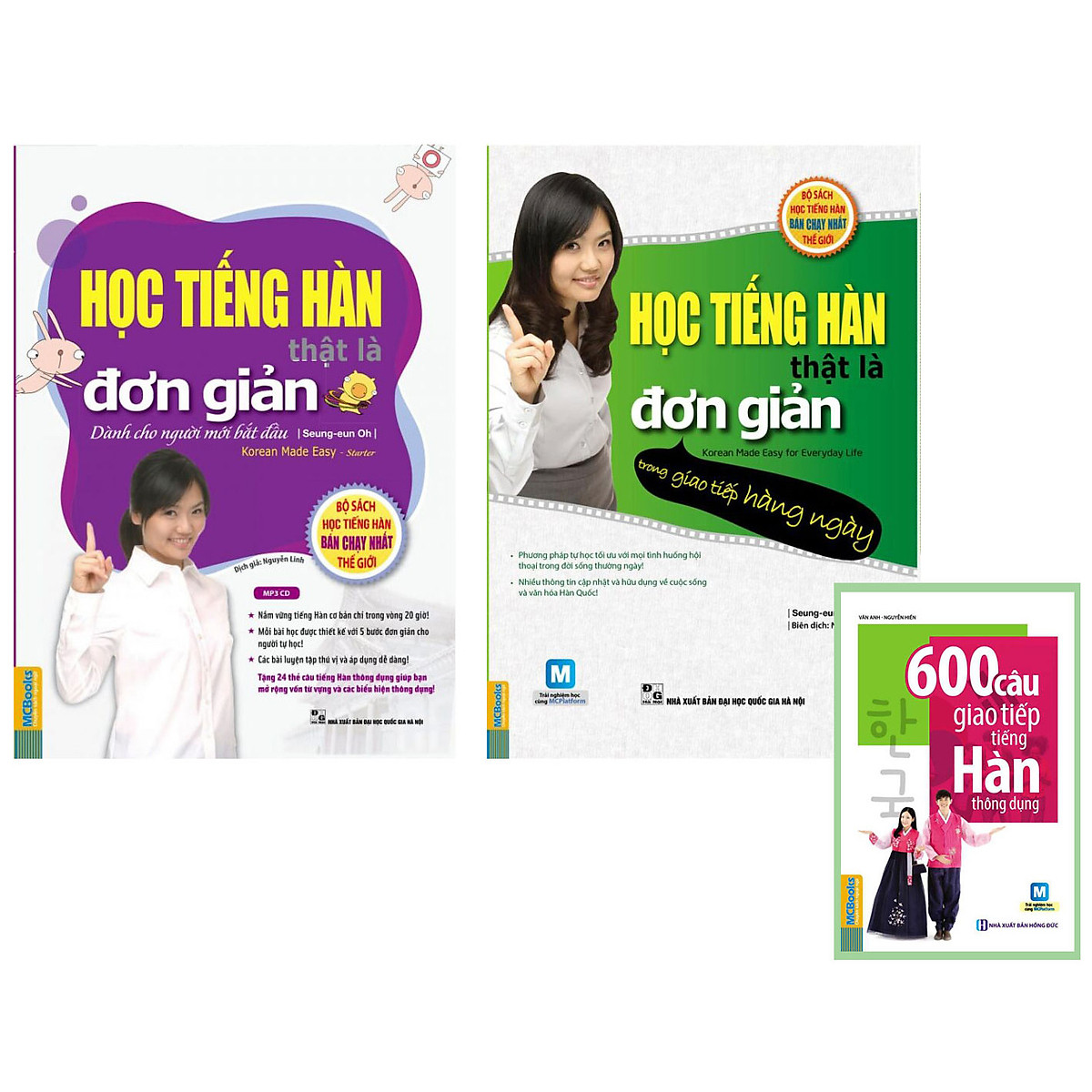 Combo 2 cuốn Học tiếng Hàn thật là đơn giản cho giao tiếp ( Tặng sách 600 câu giao tiếp tiếng hàn thông dụng )