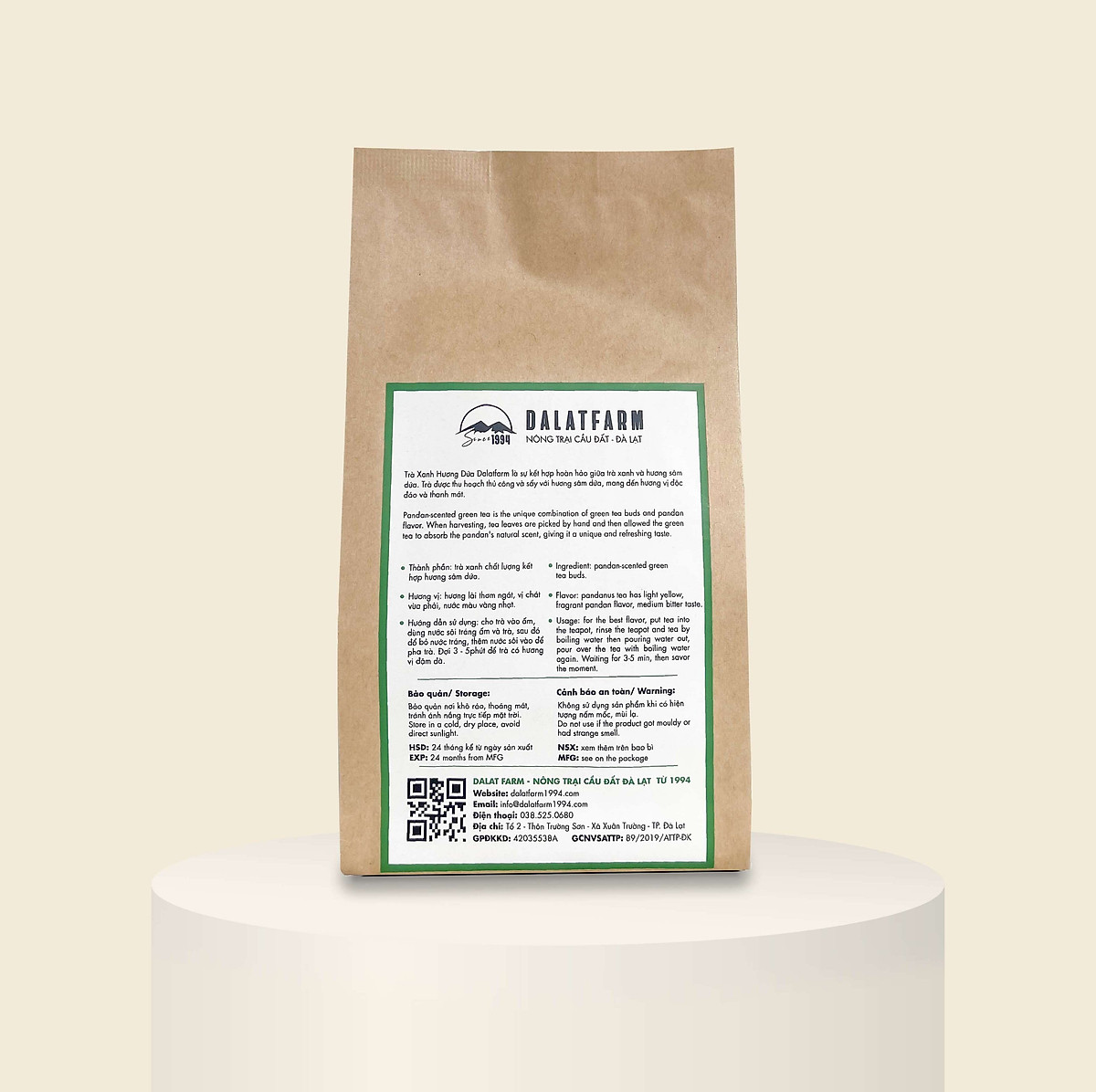 Trà Xanh Hương Dứa DalatFarm - Túi 150Gr