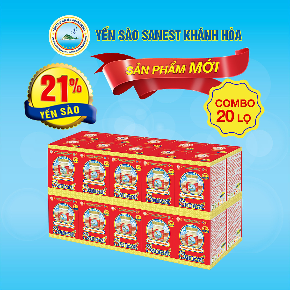 Nước Yến sào Khánh Hòa Sanest đóng lọ 70ml