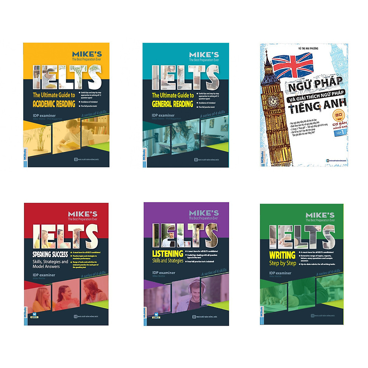 Bộ sách IELTS Mike's + Ngữ pháp và giải thích ngữ pháp tiếng Anh cơ bản và nâng cao 80/20 (Luyện thi Ielts toàn diện)