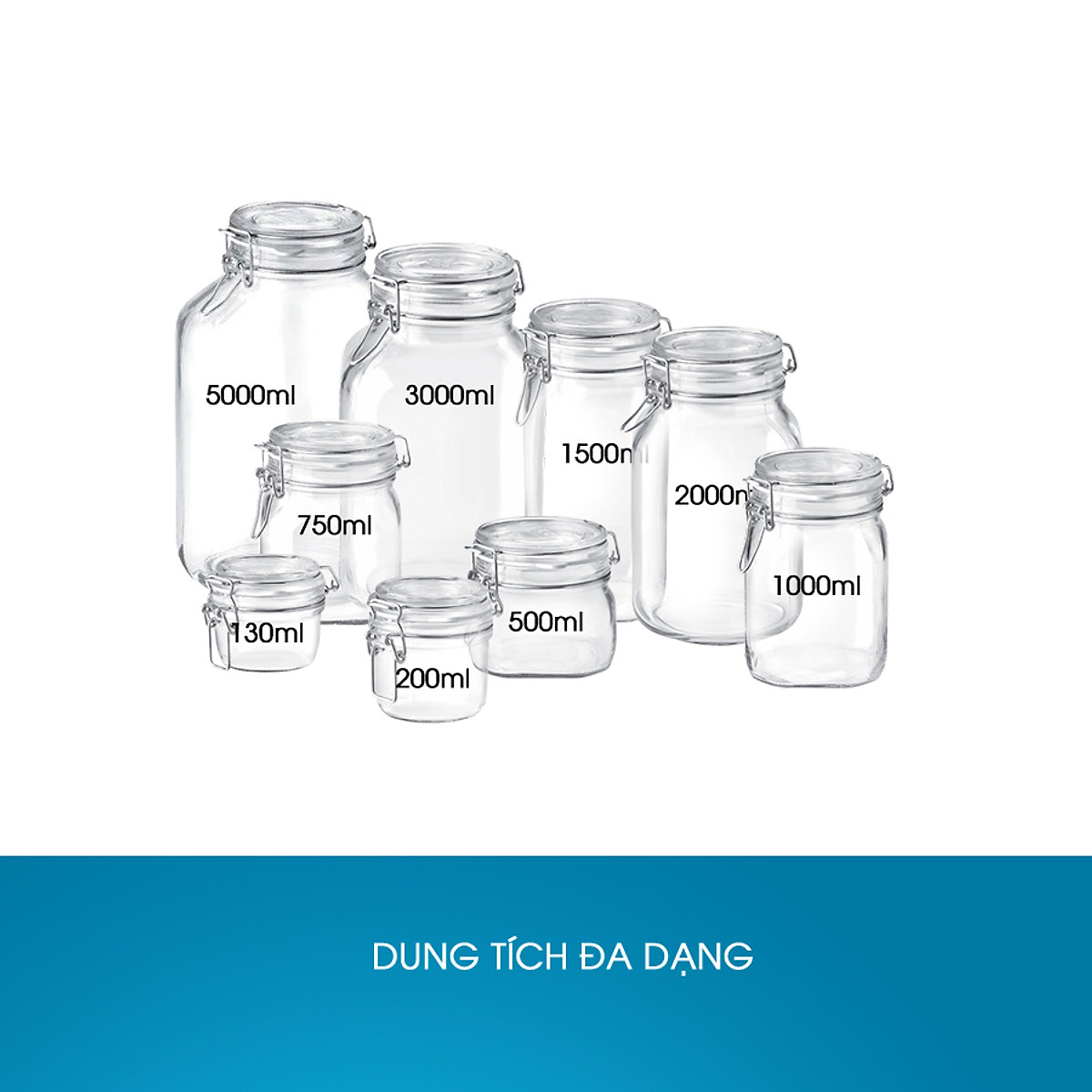 Hũ thủy tinh nắp cài kín hơi Fido - Bormioli Rocco 149270M02321991 (5000ml)