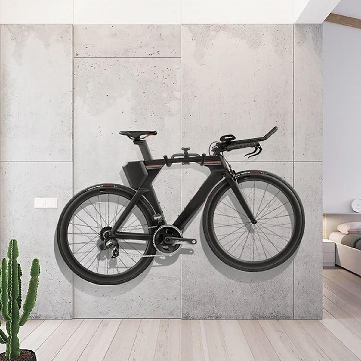 Giá treo xe đạp gắn tường ngang 2 nhánh MTR-360 có điều chỉnh nghiêng 360 độ, gập gọn lên 90 độ, kéo dài thu gọn (đầy đủ phụ kiện) + kèm dây buộc bánh xe - Mai Lee