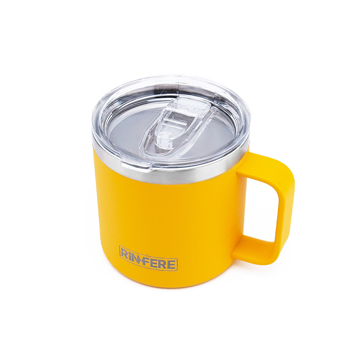 Ly Giữ Nhiệt Cà Phê Có Tay Cầm Nắp Trượt Chống Tràn Rinfere (415ml)
