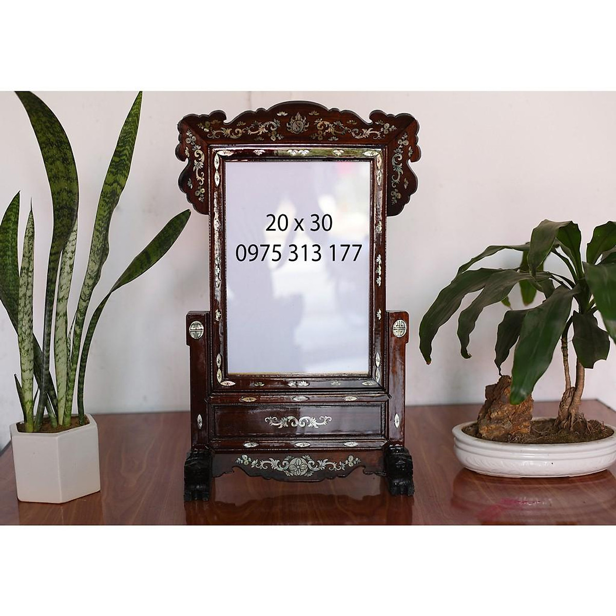 KHUNG ẢNH THỜ GỖ GÕ 20 X 30 - Phụ kiện thờ cúng