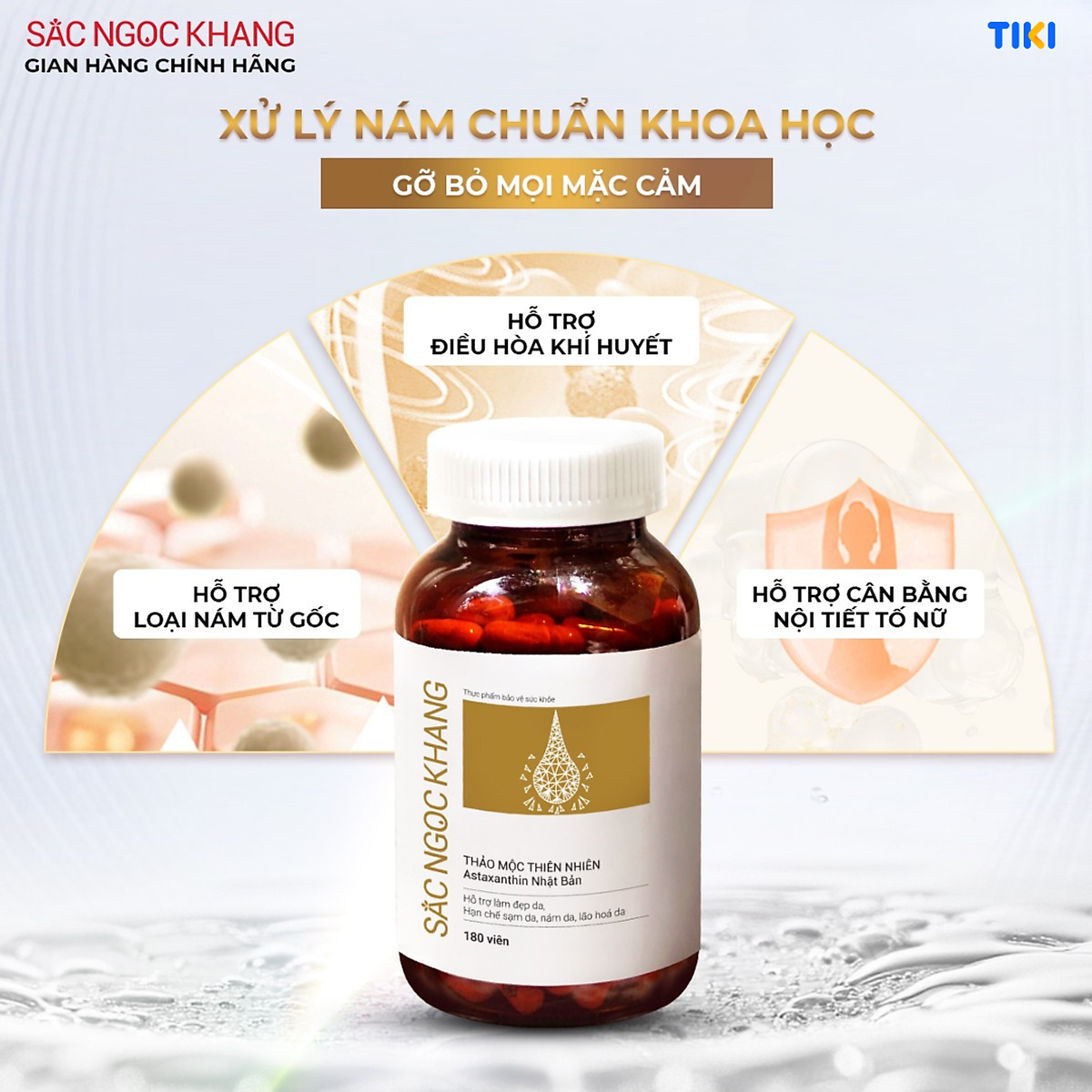 Viên uống đẹp da - chống lão hóa - nám sạm tàn nhan Sắc Ngọc Khang Vi Tảo Lục Hộp 180 Viên