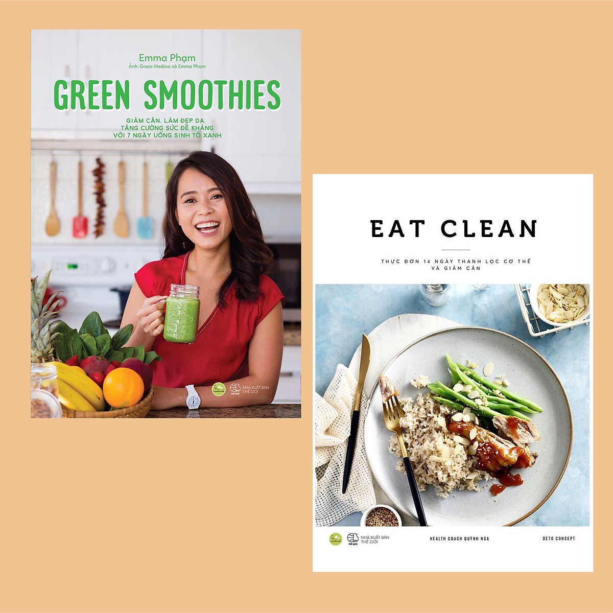 Combo Chăm Sóc Sức Khỏe Cho Bản Thân & Gia Đình: Green Smoothies - Giảm Cân, Làm Đẹp Da, Tăng Cường Sức Đề Kháng Với 7 Ngày Uống Sinh Tố Xanh + EAT CLEAN Thực Đơn 14 Ngày Thanh Lọc Cơ Thể / Hình Thành Thói Quen Ăn Uống Tốt, Cải Thiện Sức Khỏe