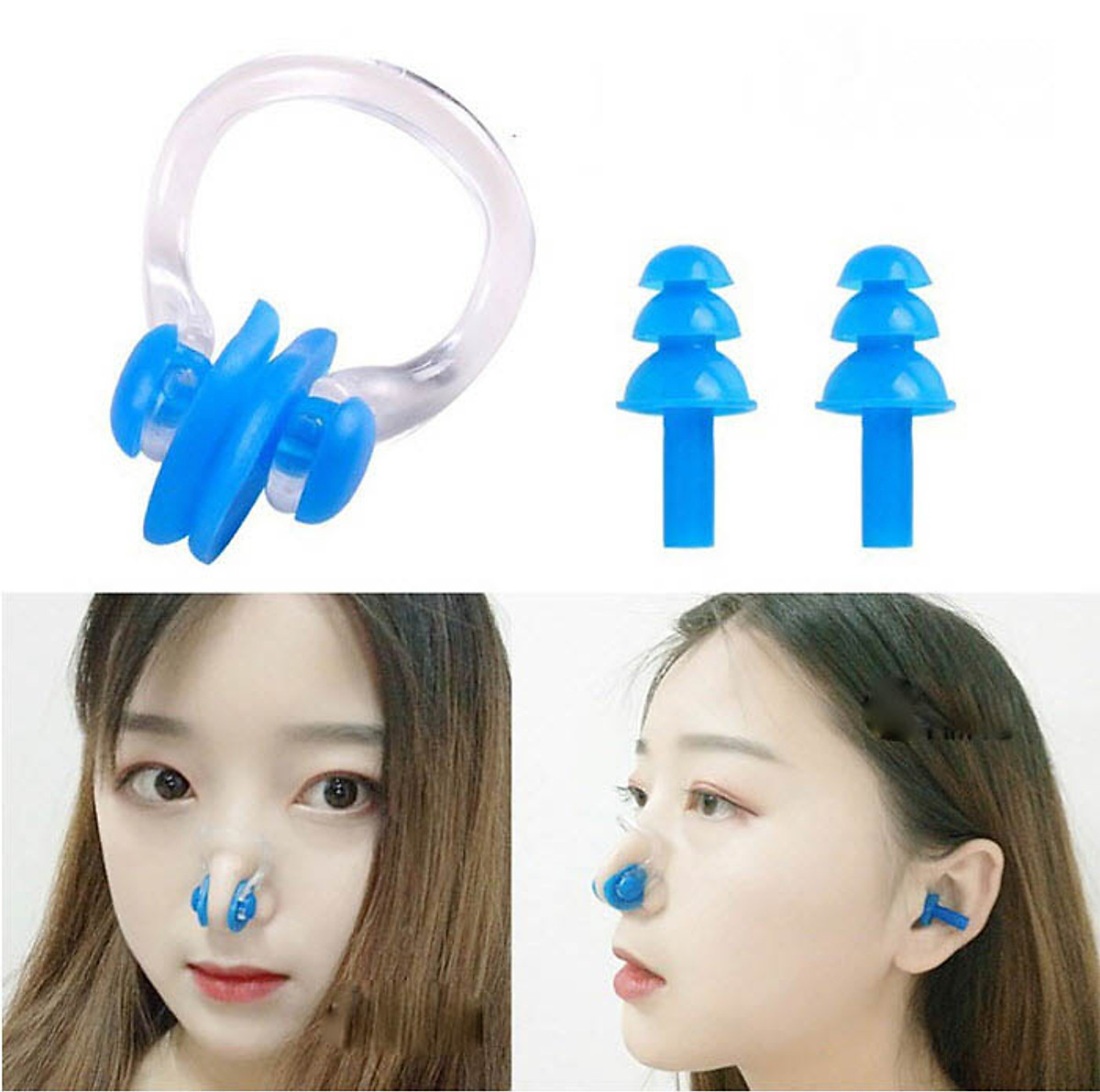 Bộ kit đi bơi bịt tai và bịt mũi chất liệu Silicon cao cấp Yesure ( Giao màu ngẫu nhiên )