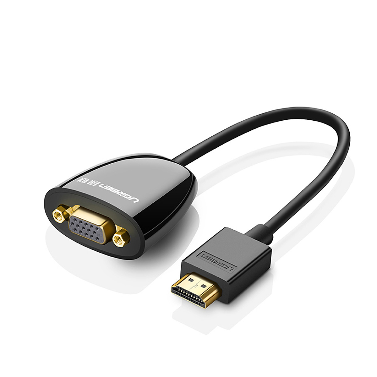 Bộ Chuyển Đổi Ugreen HDMI Sang VGA Audio Cáp Tròn Có Nguồn Phụ 40253 - Hàng Chính Hãng