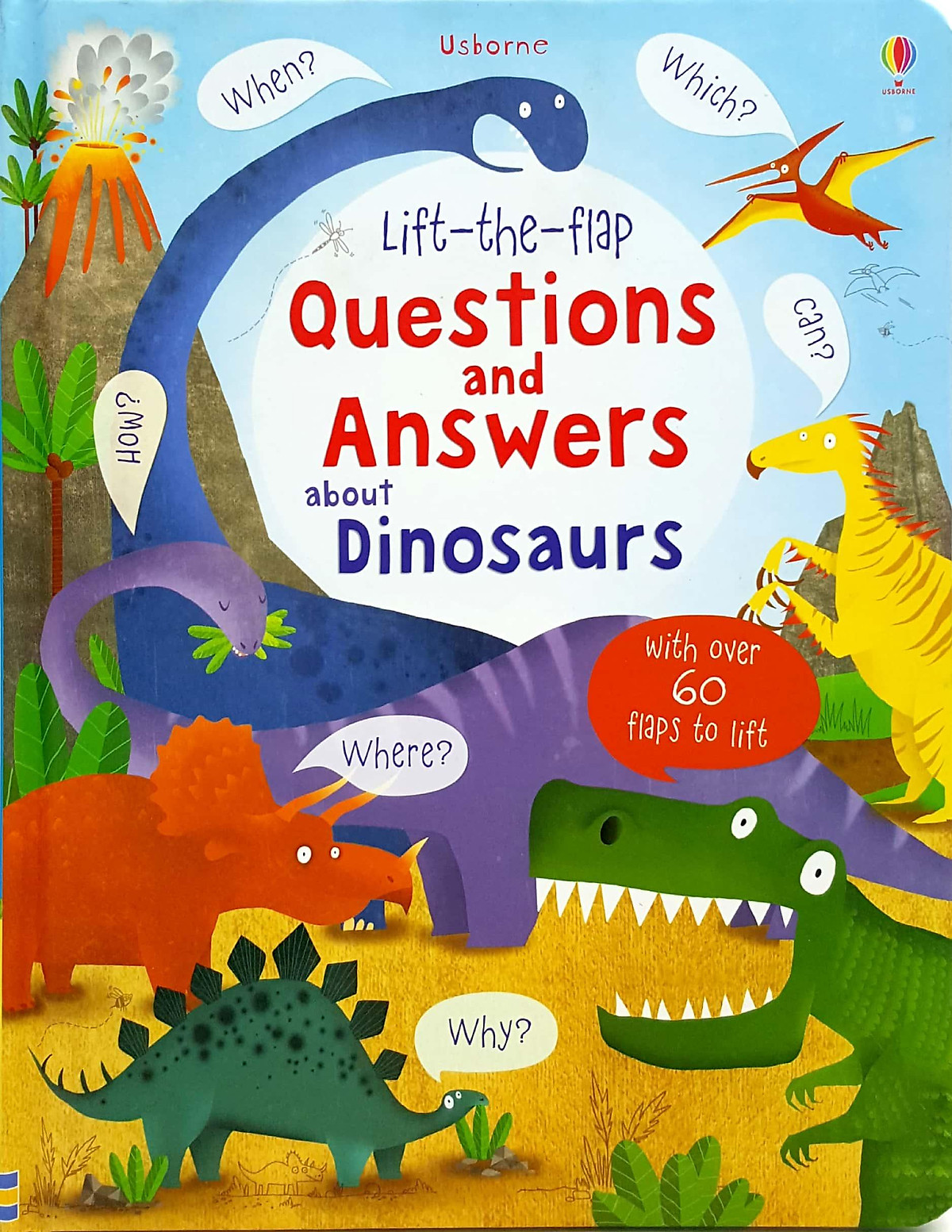 Sách tương tác tiếng Anh - Usborne Lift-the-flap Questions and Answers about Dinosaurs